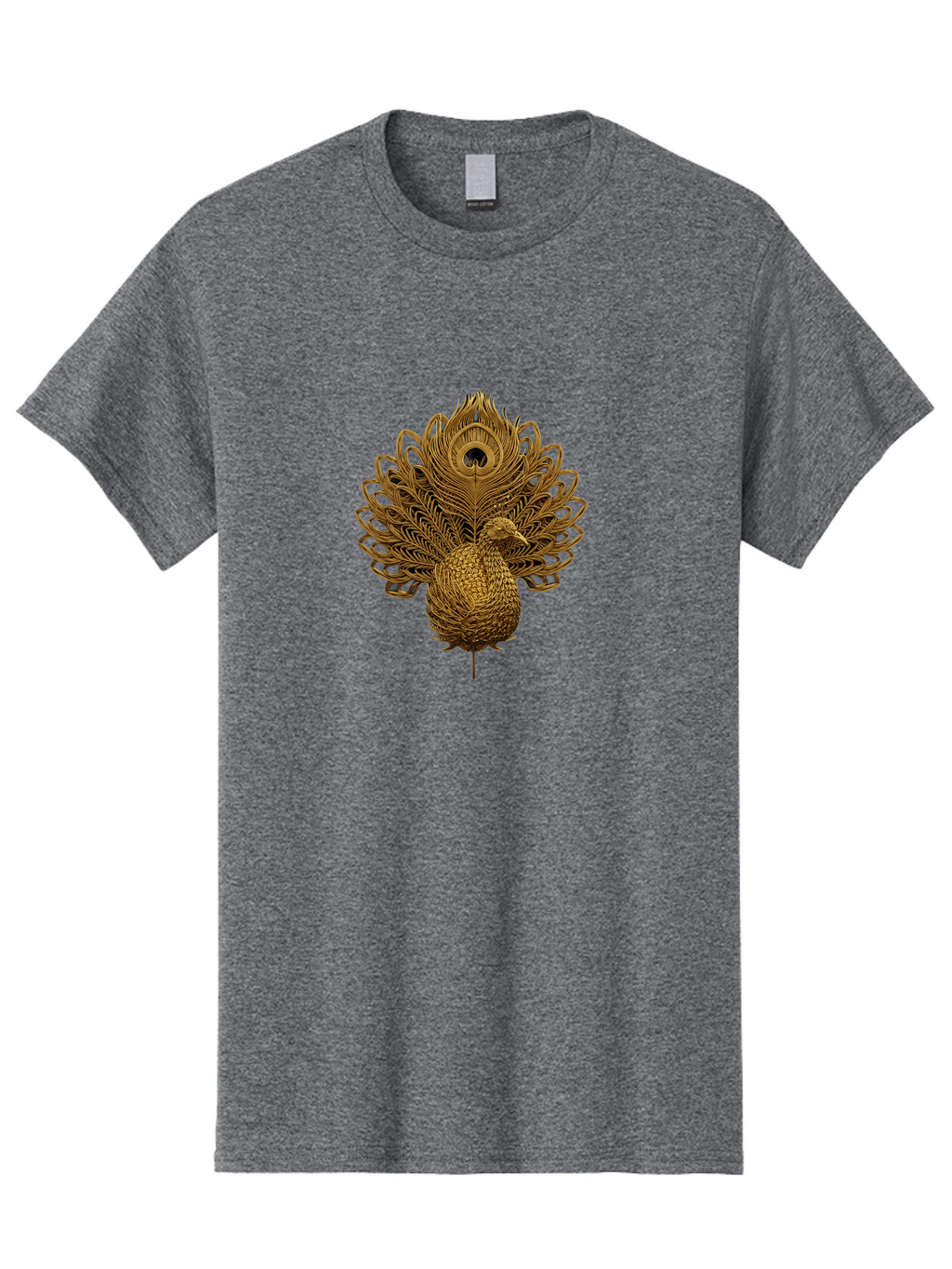 Peacock-34 Men'S Graphic Tee, 100% Cotton, Comfortable Casual Summer Wear, Machine Washable, Peacock Illustration, Wire Art, Detailed Peacock, Bird Silhouette, Ornate Design, Peacock Feathers, Artistic Peacock, Wildlife Art, Bab097