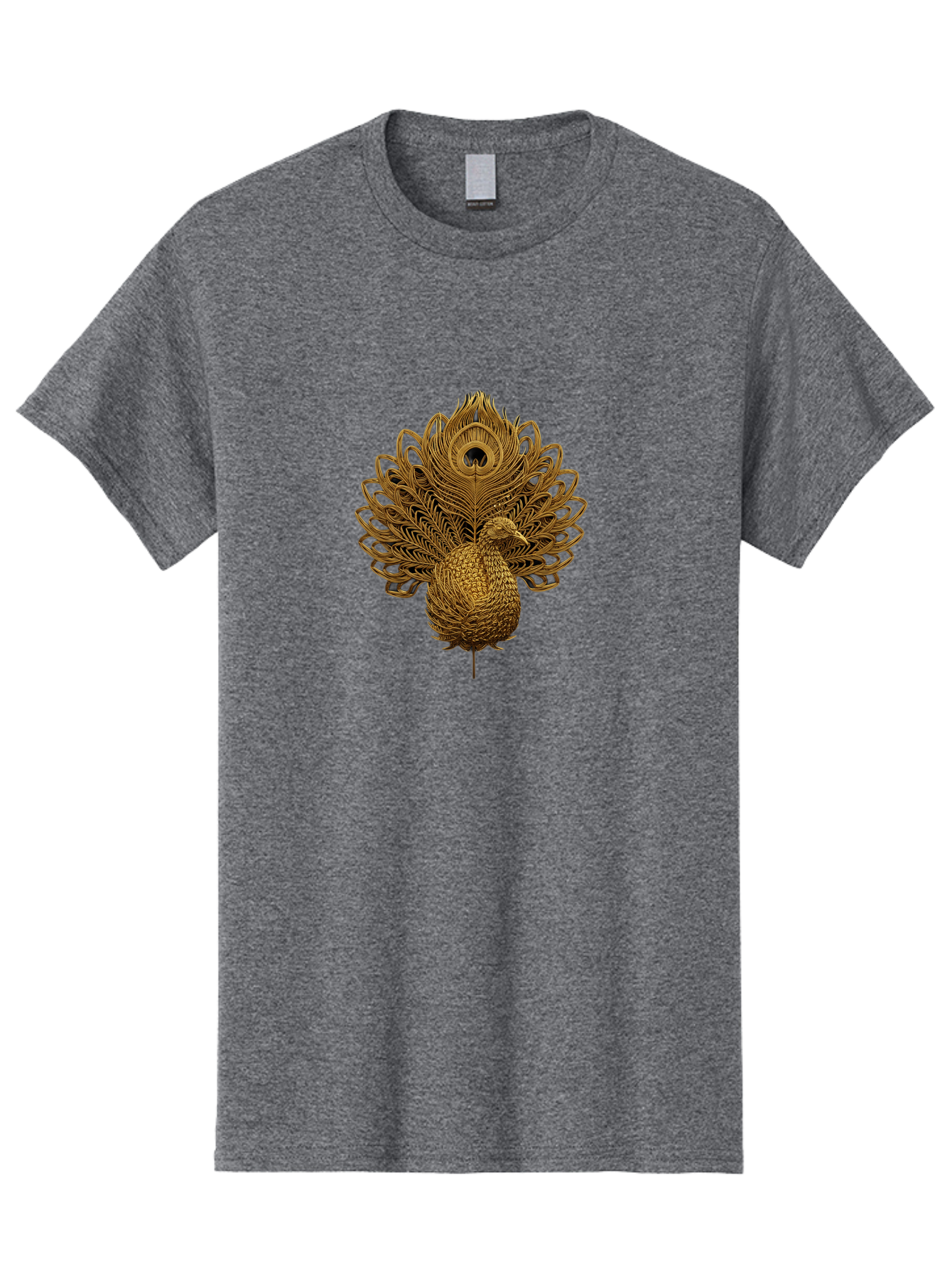 Peacock-34 Men'S Graphic Tee, 100% Cotton, Comfortable Casual Summer Wear, Machine Washable, Peacock Illustration, Wire Art, Detailed Peacock, Bird Silhouette, Ornate Design, Peacock Feathers, Artistic Peacock, Wildlife Art, Bab097