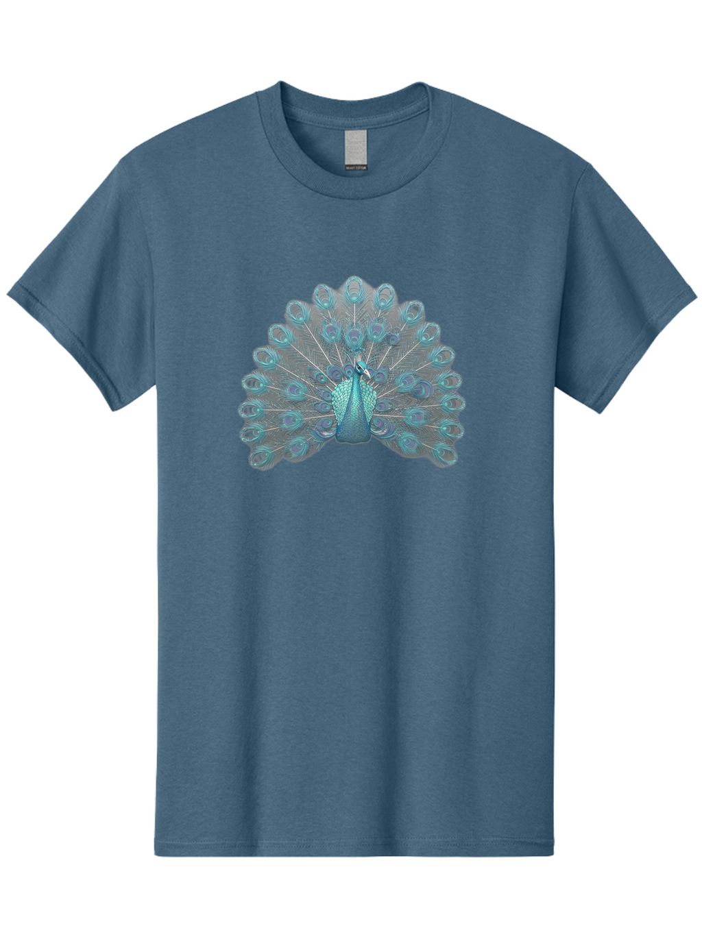 Peacock-8 Men'S Graphic Tee, 100% Cotton, Comfortable Casual Summer Wear, Machine Washable, Blue Peacock, Bird'S Plumage, Feathered Friend, Exotic Bird, Vibrant Colors, Eye-Catching Pattern, Wildlife Photography, Blue Feathers Bab102