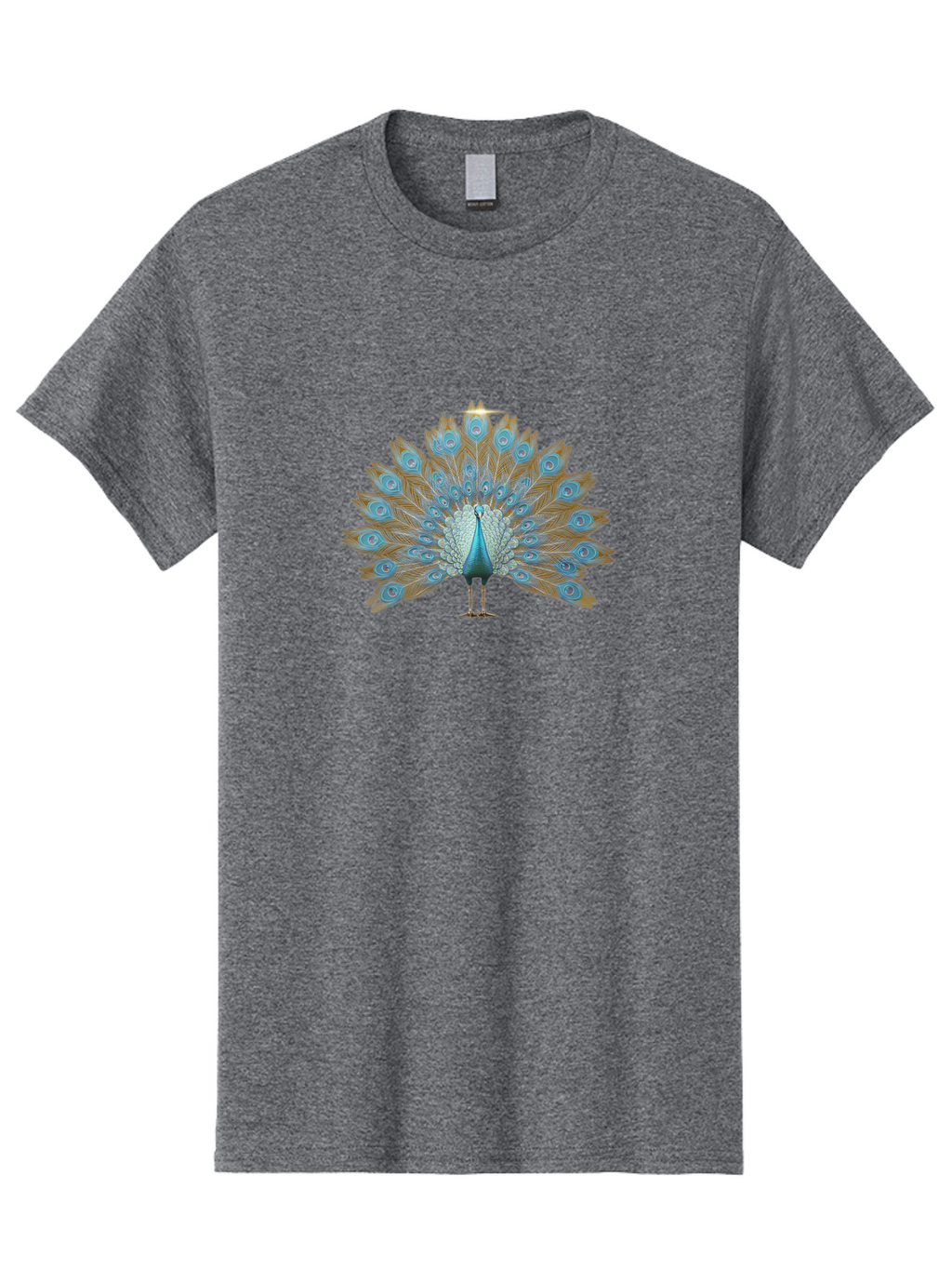 Peacock-9 Men'S Graphic Tee, 100% Cotton, Comfortable Casual Summer Wear, Machine Washable, Peacock Display, Vibrant Blue Feathers, Eye-Catching Plumage, Majestic Bird, Nature'S Beauty, Stunning Colors, Ornate Tail Feathers, Bird Of Paradise Bab103