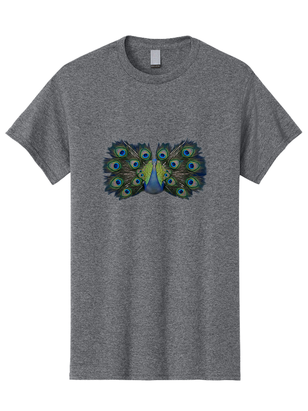 Peacock-Display Men'S Graphic Tee, 100% Cotton, Comfortable Casual Summer Wear, Machine Washable, Peacock, Vibrant Plumage, Blue And Green Feathers, Eye-Catching, Majestic Bird, Colorful Display, Intricate Patterns, Bird Of Paradise, Bab106