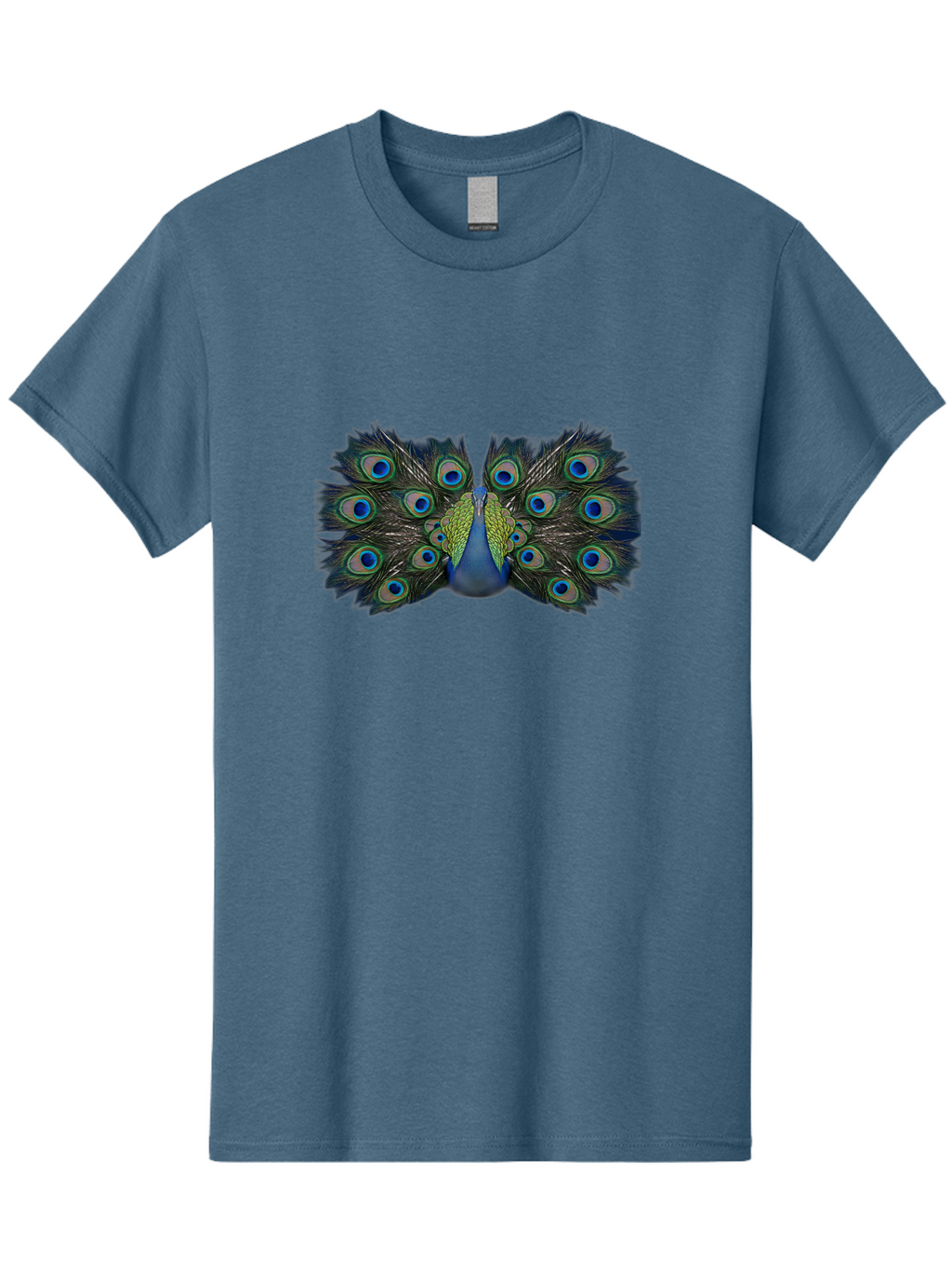 Peacock-Display Men'S Graphic Tee, 100% Cotton, Comfortable Casual Summer Wear, Machine Washable, Peacock, Vibrant Plumage, Blue And Green Feathers, Eye-Catching, Majestic Bird, Colorful Display, Intricate Patterns, Bird Of Paradise, Bab106