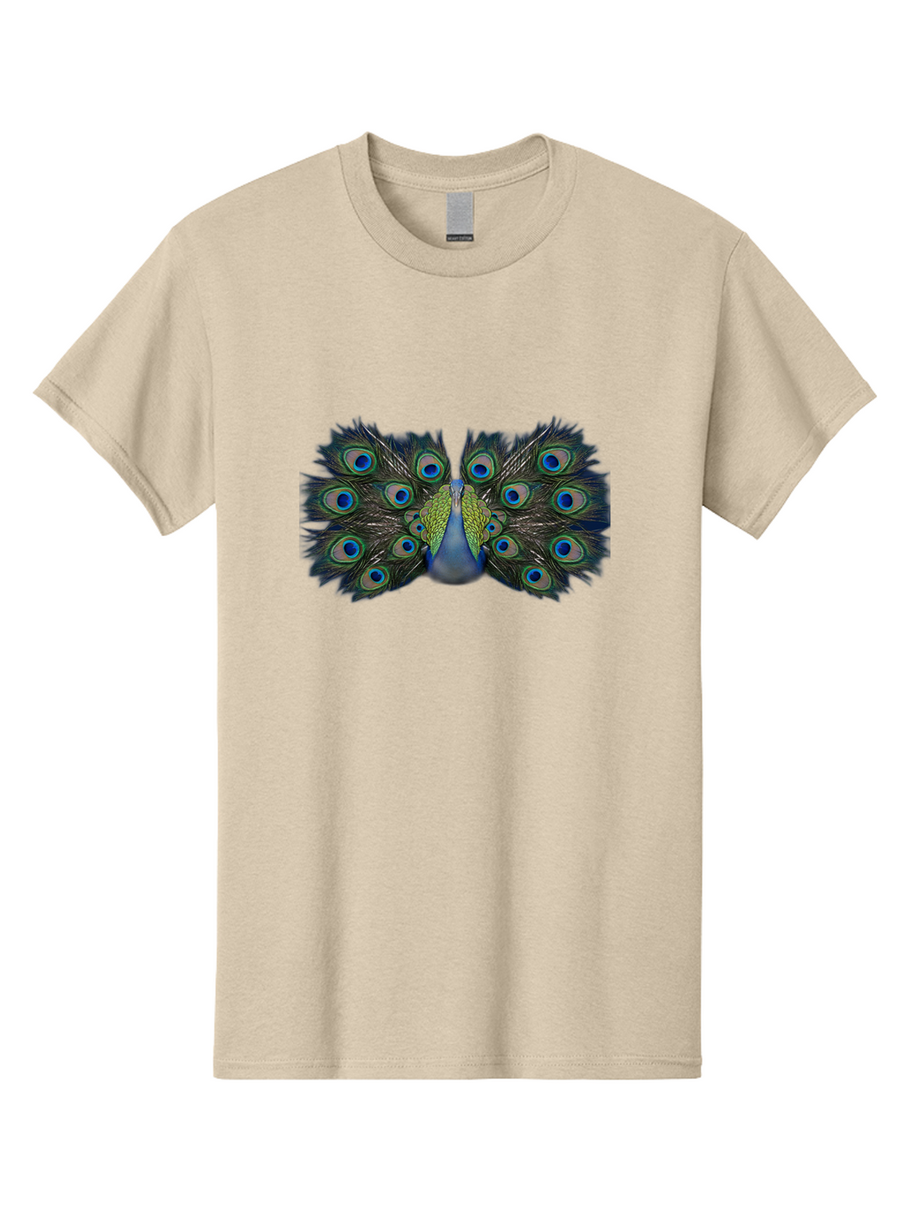 Peacock-Display Men'S Graphic Tee, 100% Cotton, Comfortable Casual Summer Wear, Machine Washable, Peacock, Vibrant Plumage, Blue And Green Feathers, Eye-Catching, Majestic Bird, Colorful Display, Intricate Patterns, Bird Of Paradise, Bab106