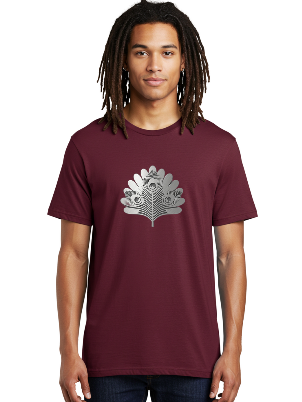 Peacock-Feather-9 Men'S Graphic Tee, 100% Cotton, Comfortable Casual Summer Wear, Machine Washable, Symbolic Design, Ornate Patterns, Feathered Motifs, Elegant Graphics, Detailed Artwork, Stylish Emblem, Luxury Icon, Decorative Elements Bab117