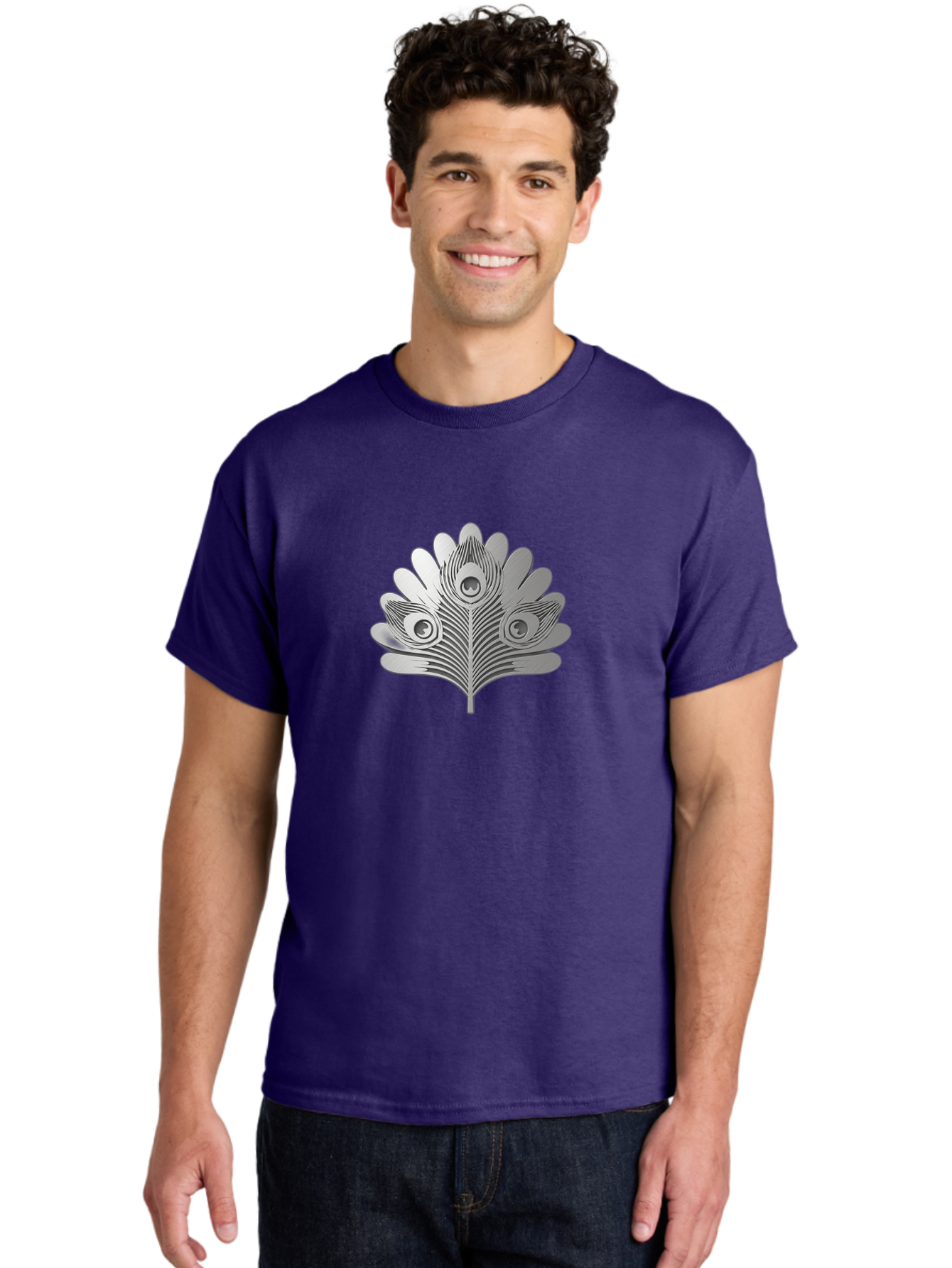 Peacock-Feather-9 Men'S Graphic Tee, 100% Cotton, Comfortable Casual Summer Wear, Machine Washable, Symbolic Design, Ornate Patterns, Feathered Motifs, Elegant Graphics, Detailed Artwork, Stylish Emblem, Luxury Icon, Decorative Elements Bab117