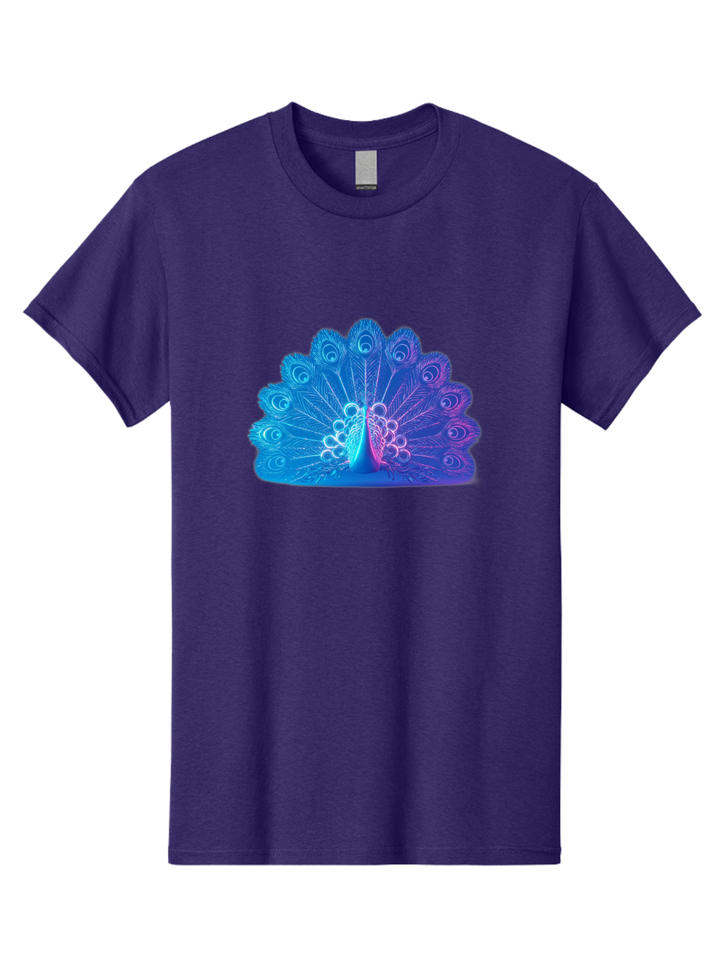 Peacock-Feathers-1 Men'S Graphic Tee, 100% Cotton, Comfortable Casual Summer Wear, Machine Washable, Peacock Feather, Vibrant Colors, Blue And Purple Hues, Intricate Details, Swirling Patterns, Majestic Display, Exotic Bird, Colorful Plumage, Bab120