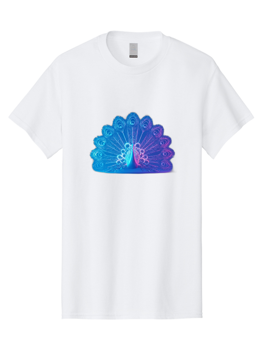 Peacock-Feathers-1 Men'S Graphic Tee, 100% Cotton, Comfortable Casual Summer Wear, Machine Washable, Peacock Feather, Vibrant Colors, Blue And Purple Hues, Intricate Details, Swirling Patterns, Majestic Display, Exotic Bird, Colorful Plumage, Bab120