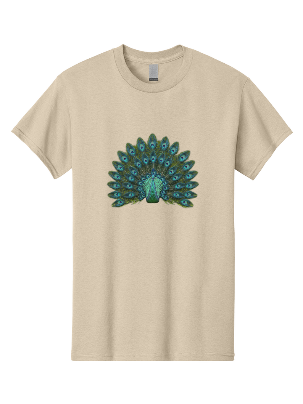 Peacock-Tail-Feathers Men'S Graphic Tee, 100% Cotton, Comfortable Casual Summer Wear, Machine Washable, Peacock Feathers, Blue And Green Plumage, Eye-Catching Display, Vibrant Colors, Intricate Patterns, Majestic Bird, Natural Beauty, Bab133