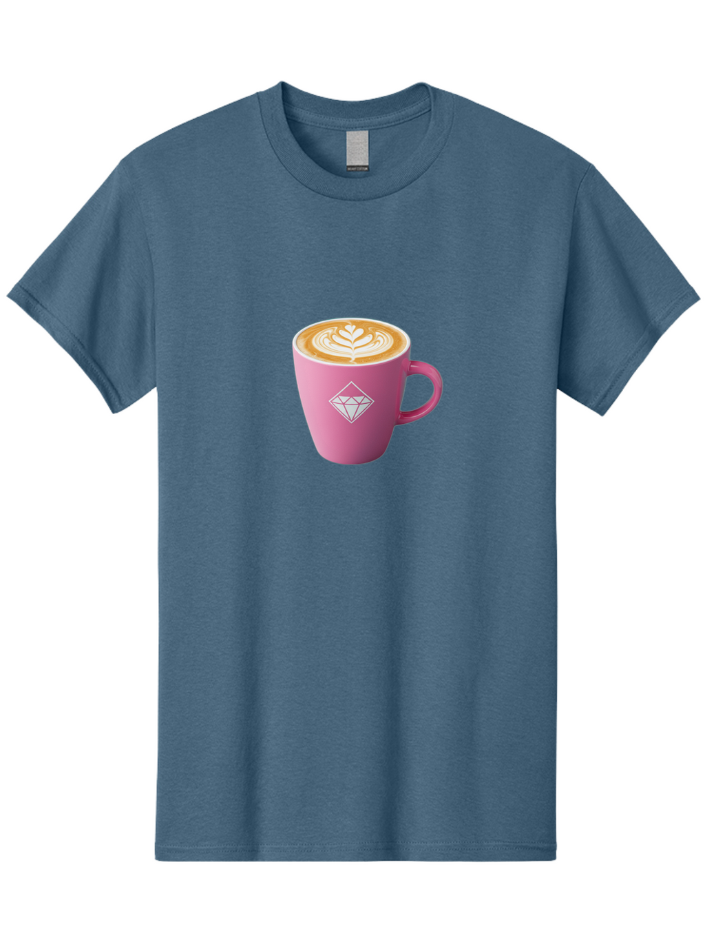 Pink-Coffee-Cup Men'S Graphic Tee, 100% Cotton, Comfortable Casual Summer Wear, Machine Washable, Coffee Cup, Latte Art, Pink Mug, Diamond Logo, Coffee Culture, Morning Coffee, Coffee Break, Hot Beverage Bab145