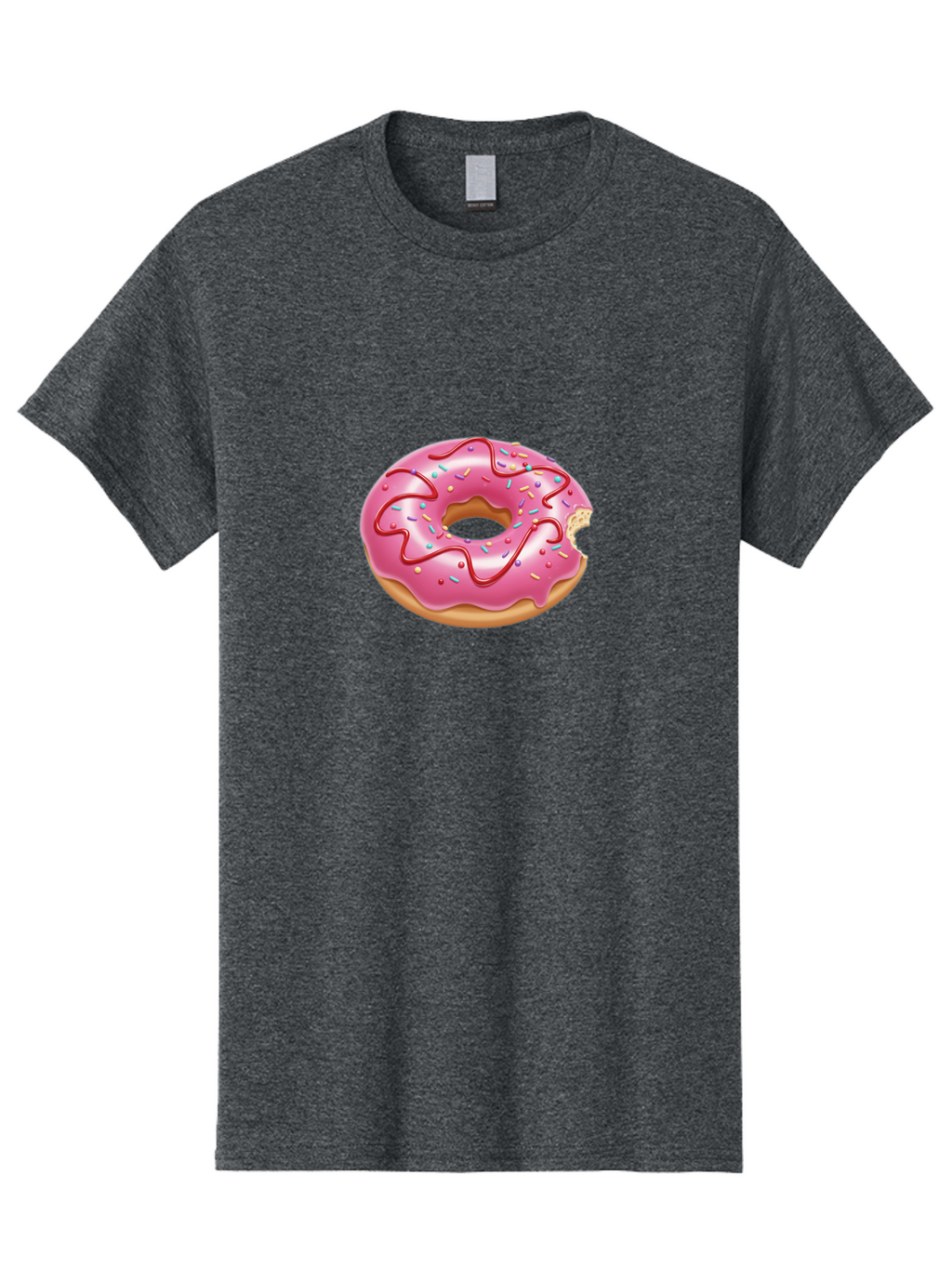 Pink-Donut-1 Men'S Graphic Tee, 100% Cotton, Comfortable Casual Summer Wear, Machine Washable, Pink Frosted Donut, Donut With Sprinkles, Chocolate Drizzle, Sweet Treats, Baked Goods, Colorful Dessert, Tasty Pastry, Indulgent Snack, Bab147