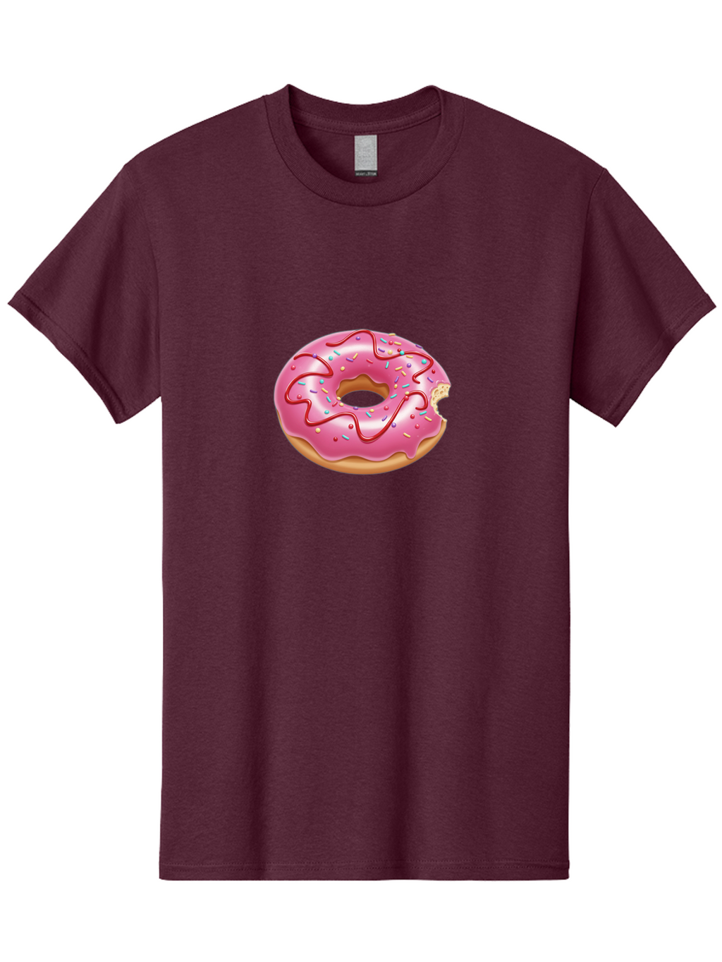 Pink-Donut-1 Men'S Graphic Tee, 100% Cotton, Comfortable Casual Summer Wear, Machine Washable, Pink Frosted Donut, Donut With Sprinkles, Chocolate Drizzle, Sweet Treats, Baked Goods, Colorful Dessert, Tasty Pastry, Indulgent Snack, Bab147