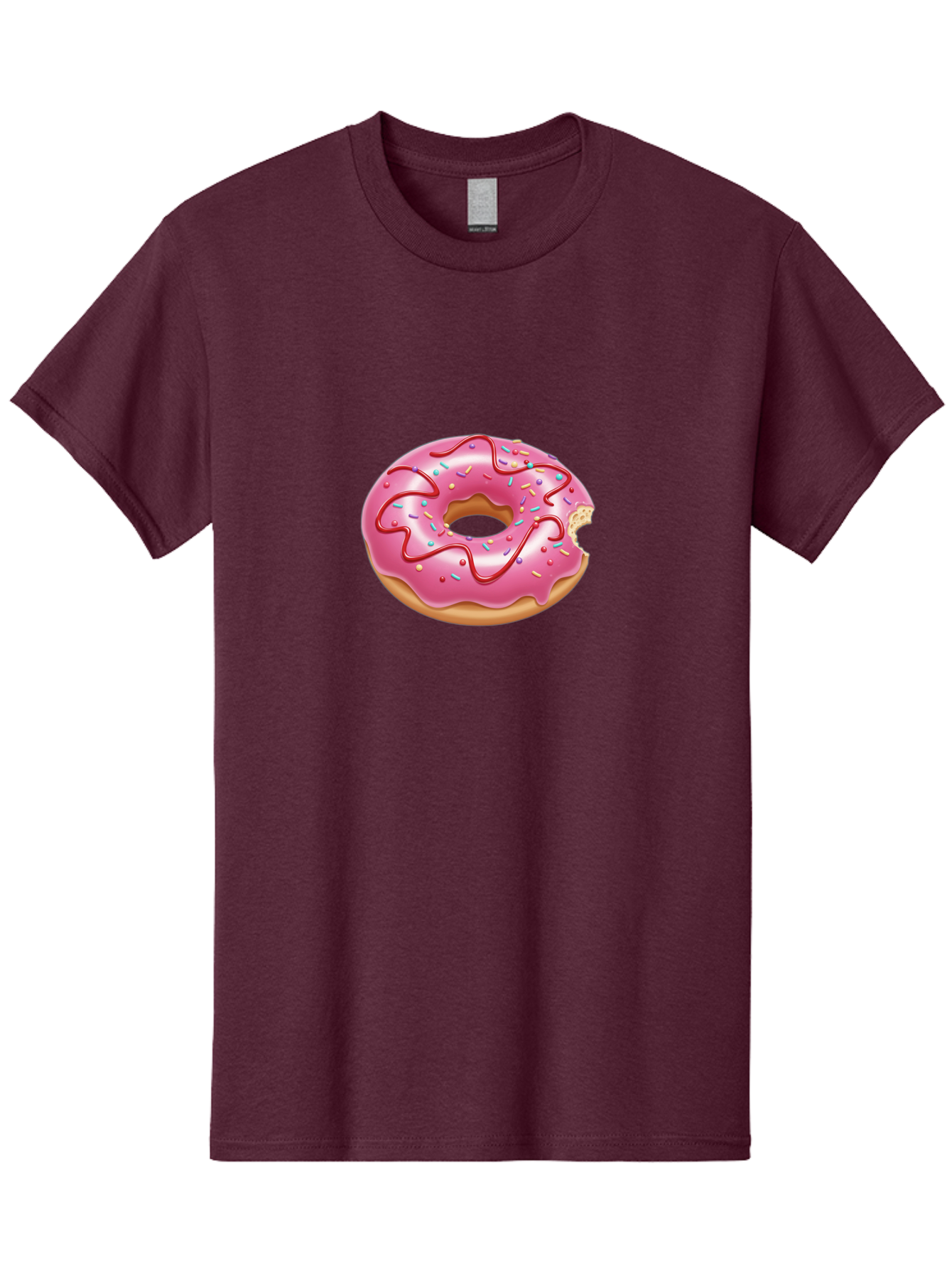 Pink-Donut-1 Men'S Graphic Tee, 100% Cotton, Comfortable Casual Summer Wear, Machine Washable, Pink Frosted Donut, Donut With Sprinkles, Chocolate Drizzle, Sweet Treats, Baked Goods, Colorful Dessert, Tasty Pastry, Indulgent Snack, Bab147