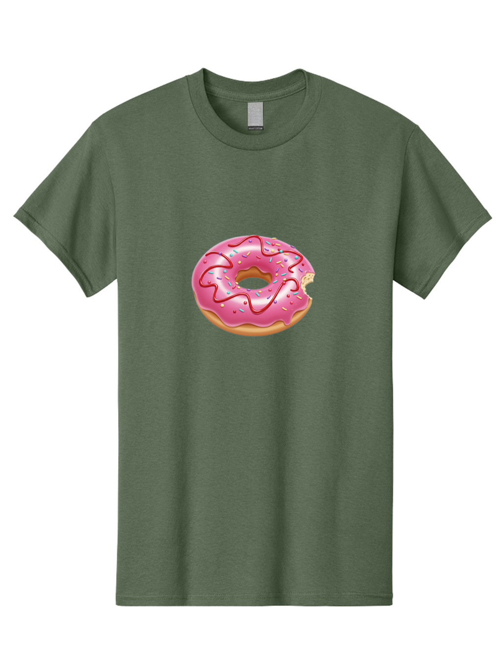 Pink-Donut-1 Men'S Graphic Tee, 100% Cotton, Comfortable Casual Summer Wear, Machine Washable, Pink Frosted Donut, Donut With Sprinkles, Chocolate Drizzle, Sweet Treats, Baked Goods, Colorful Dessert, Tasty Pastry, Indulgent Snack, Bab147