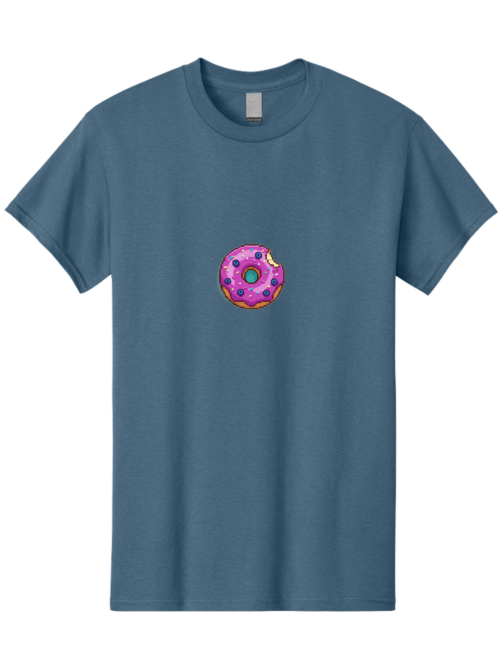 Pink-Donut-5 Men'S Graphic Tee, 100% Cotton, Comfortable Casual Summer Wear, Machine Washable, Frosted Donut, Sweet Treat, Purple Frosting, Colorful Sprinkles, Donut With A Bite, Tasty Dessert, Baked Goods, Donut Lover, Indulgent Snack Bab152