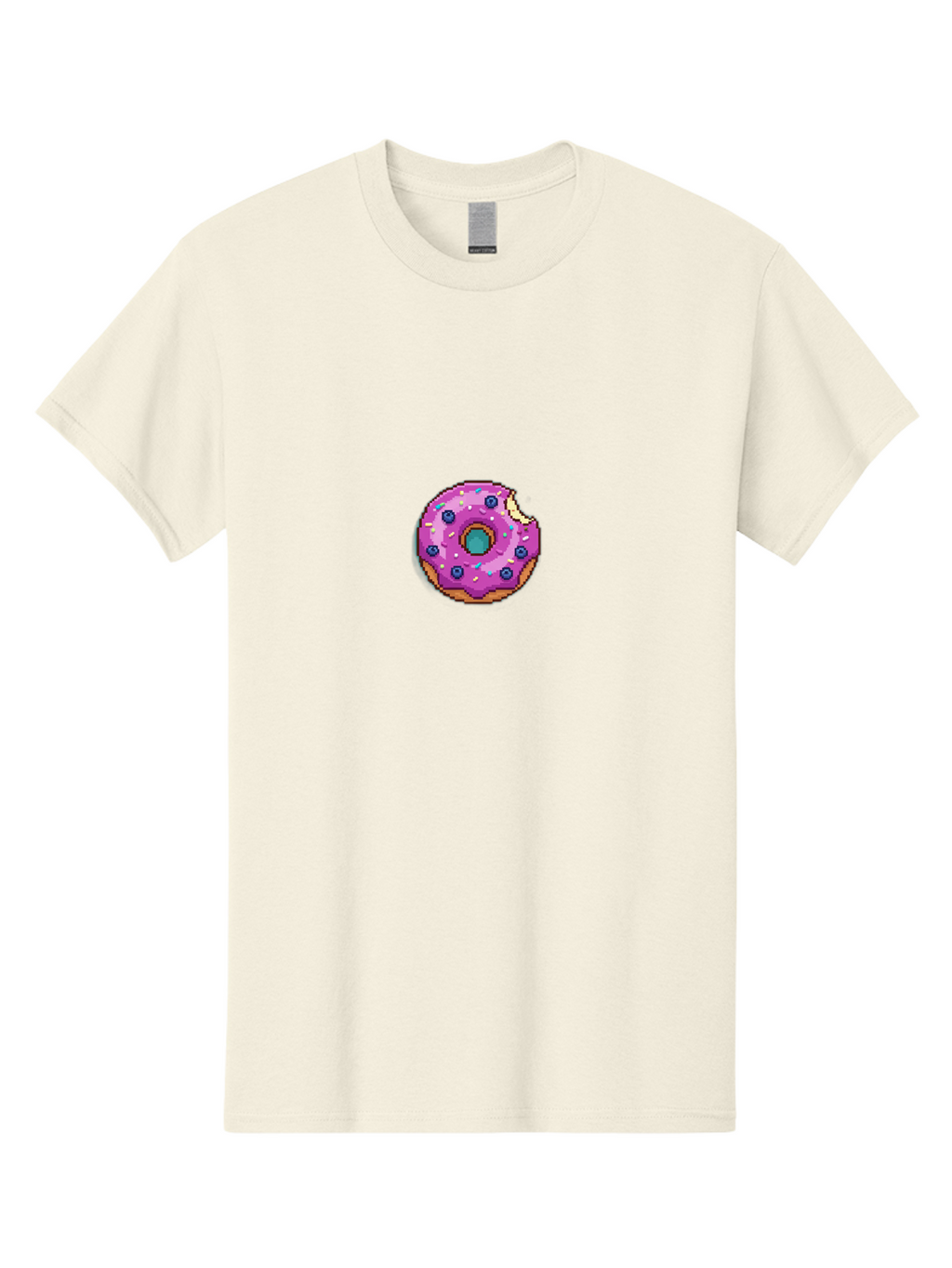 Pink-Donut-5 Men'S Graphic Tee, 100% Cotton, Comfortable Casual Summer Wear, Machine Washable, Frosted Donut, Sweet Treat, Purple Frosting, Colorful Sprinkles, Donut With A Bite, Tasty Dessert, Baked Goods, Donut Lover, Indulgent Snack Bab152