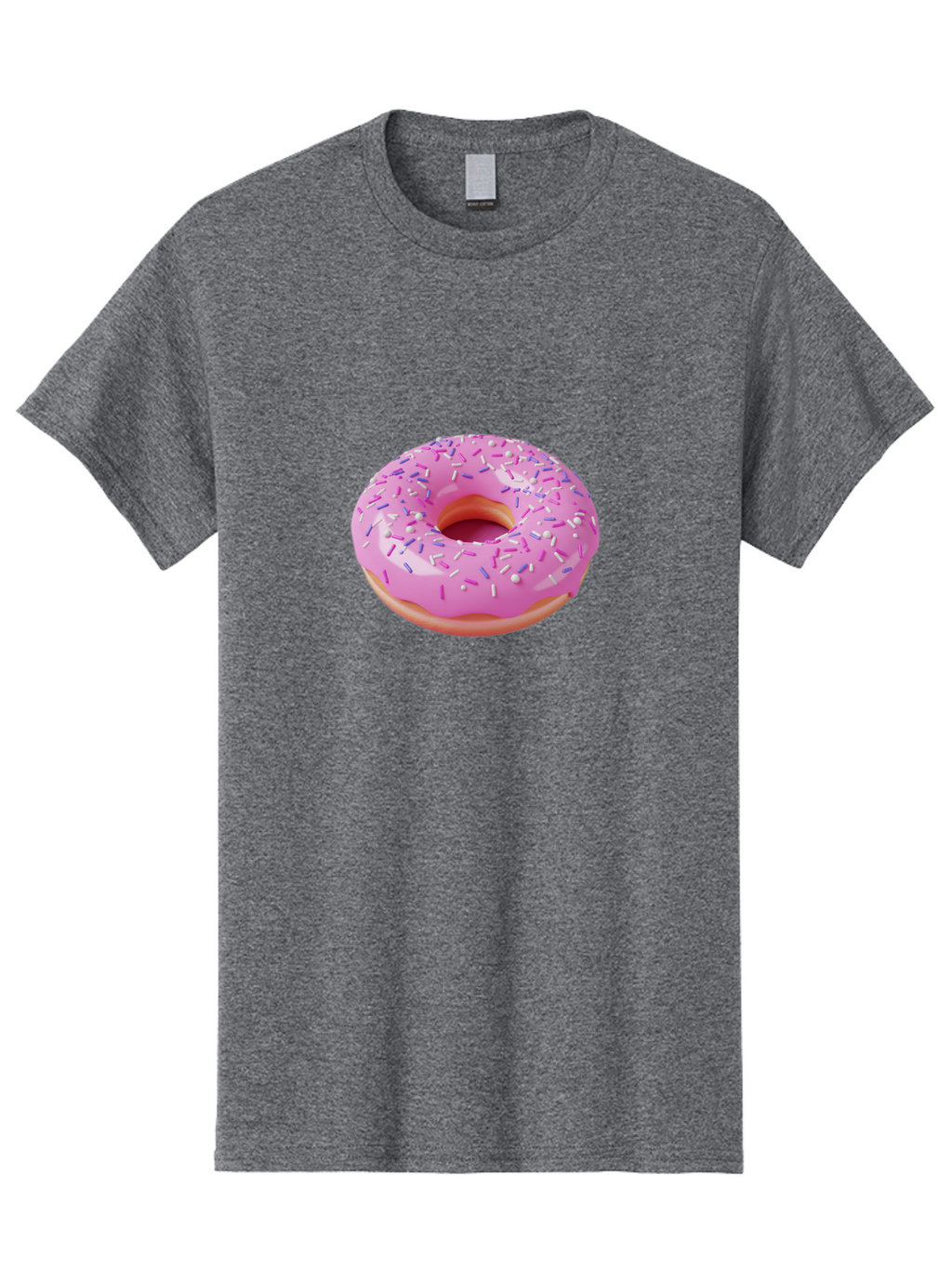 Pink-Donut-Sprinkles Men'S Graphic Tee, 100% Cotton, Comfortable Casual Summer Wear, Machine Washable, Pink Donut With Sprinkles, Sweet Treat, Dessert, Colorful Sprinkles, Donut With Glaze, Bakery Item, Sweet Indulgence Bab157