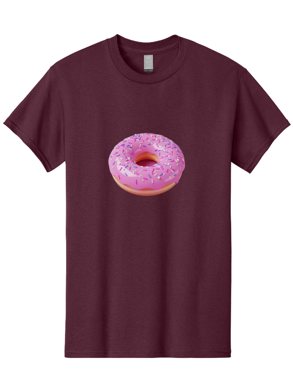 Pink-Donut-Sprinkles Men'S Graphic Tee, 100% Cotton, Comfortable Casual Summer Wear, Machine Washable, Pink Donut With Sprinkles, Sweet Treat, Dessert, Colorful Sprinkles, Donut With Glaze, Bakery Item, Sweet Indulgence Bab157