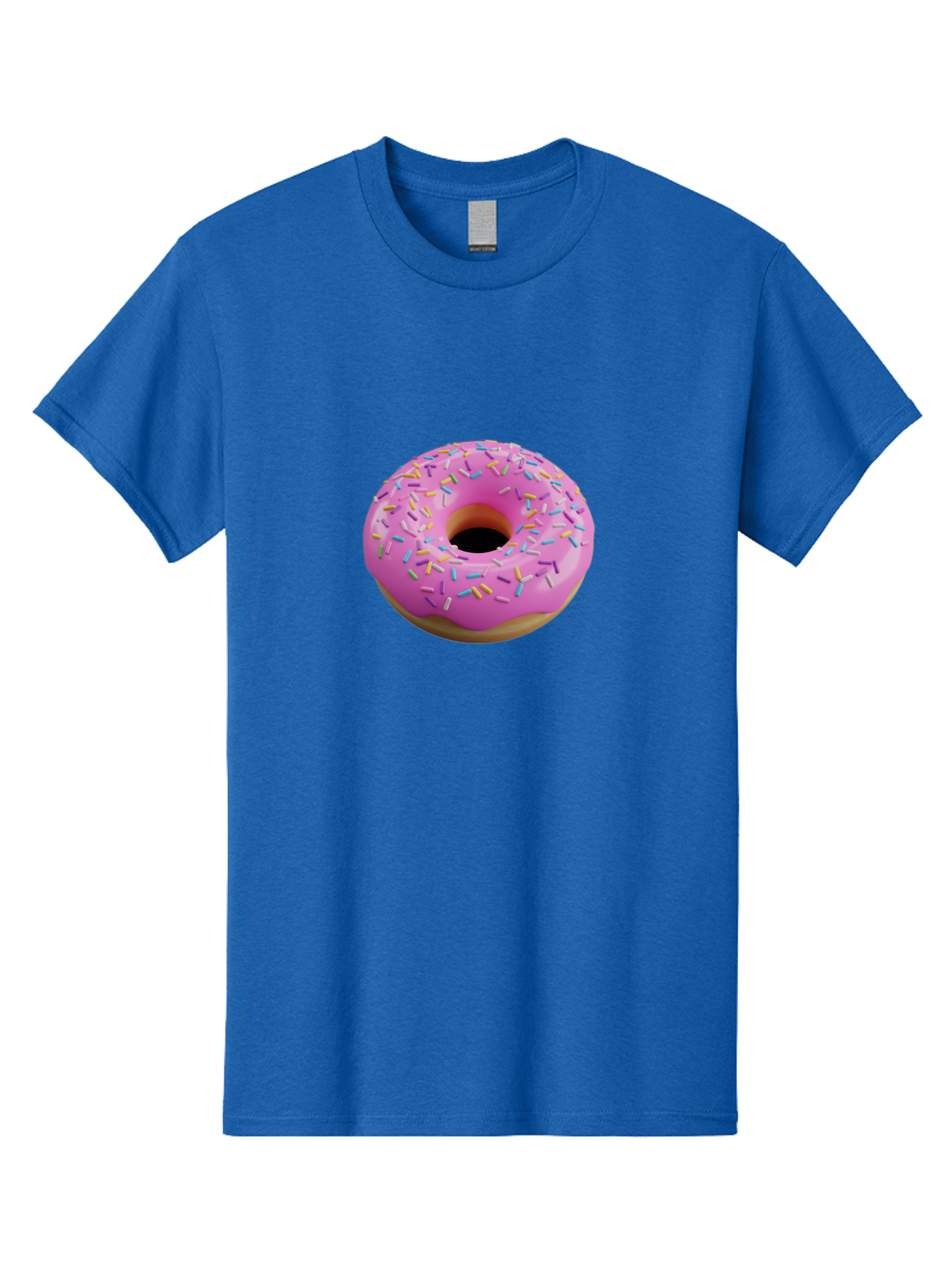 Pink-Donut-With-Sprinkles-3 Men'S Graphic Tee, 100% Cotton, Comfortable Casual Summer Wear, Machine Washable, Pink Donut With Sprinkles, Sweet Treats, Colorful Dessert, Donut With Frosting, Sprinkles On Donut, Dessert Graphics, 3D Donut Image, Bab160