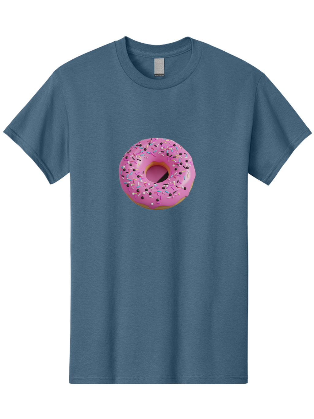 Pink-Frosted-Donut Men'S Graphic Tee, 100% Cotton, Comfortable Casual Summer Wear, Machine Washable, Pink Frosted Donut, Sprinkles, Colorful Toppings, Donut Treat, Sweet Delight, Baked Goods, Pastel Colors, Sprinkle Donut, Frosted Dessert Bab165