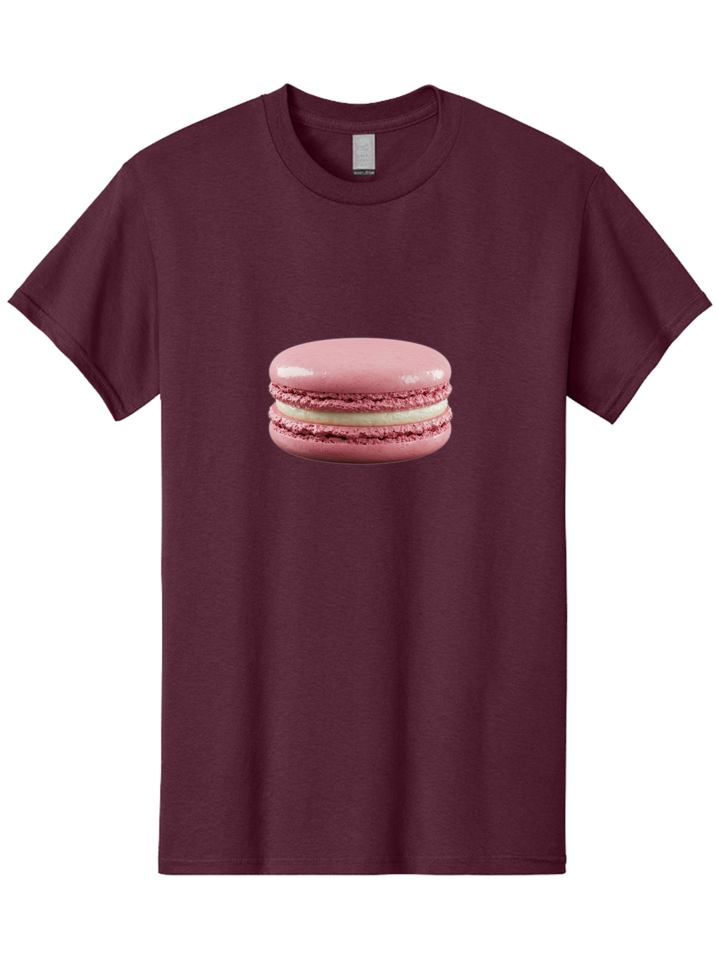 Pink-Macaron-5 Men'S Graphic Tee, 100% Cotton, Comfortable Casual Summer Wear, Machine Washable, Pink Macaron, French Dessert, Creamy Filling, Meringue-Based Cookie, Sweet Treat, Pastel Color, Delicate Texture, Gourmet Pastry Bab177