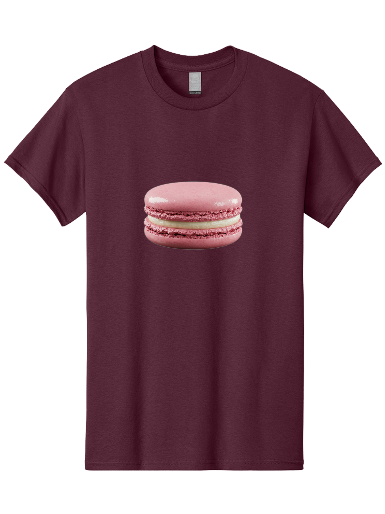 Pink-Macaron-5 Men'S Graphic Tee, 100% Cotton, Comfortable Casual Summer Wear, Machine Washable, Pink Macaron, French Dessert, Creamy Filling, Meringue-Based Cookie, Sweet Treat, Pastel Color, Delicate Texture, Gourmet Pastry Bab177