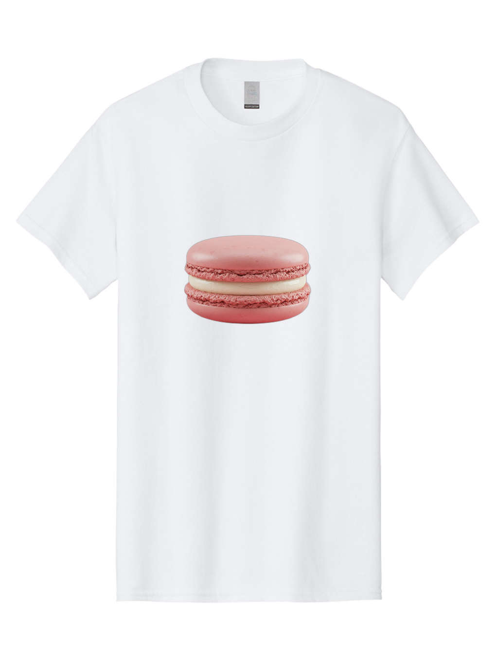 Pink-Macaron-7 Men'S Graphic Tee, 100% Cotton, Comfortable Casual Summer Wear, Machine Washable, Delicious Dessert, Sweet Treat, Pink Macaron, Creamy Filling, White Buttercream, French Pastry, Bakery Delight, Gourmet Dessert Bab179