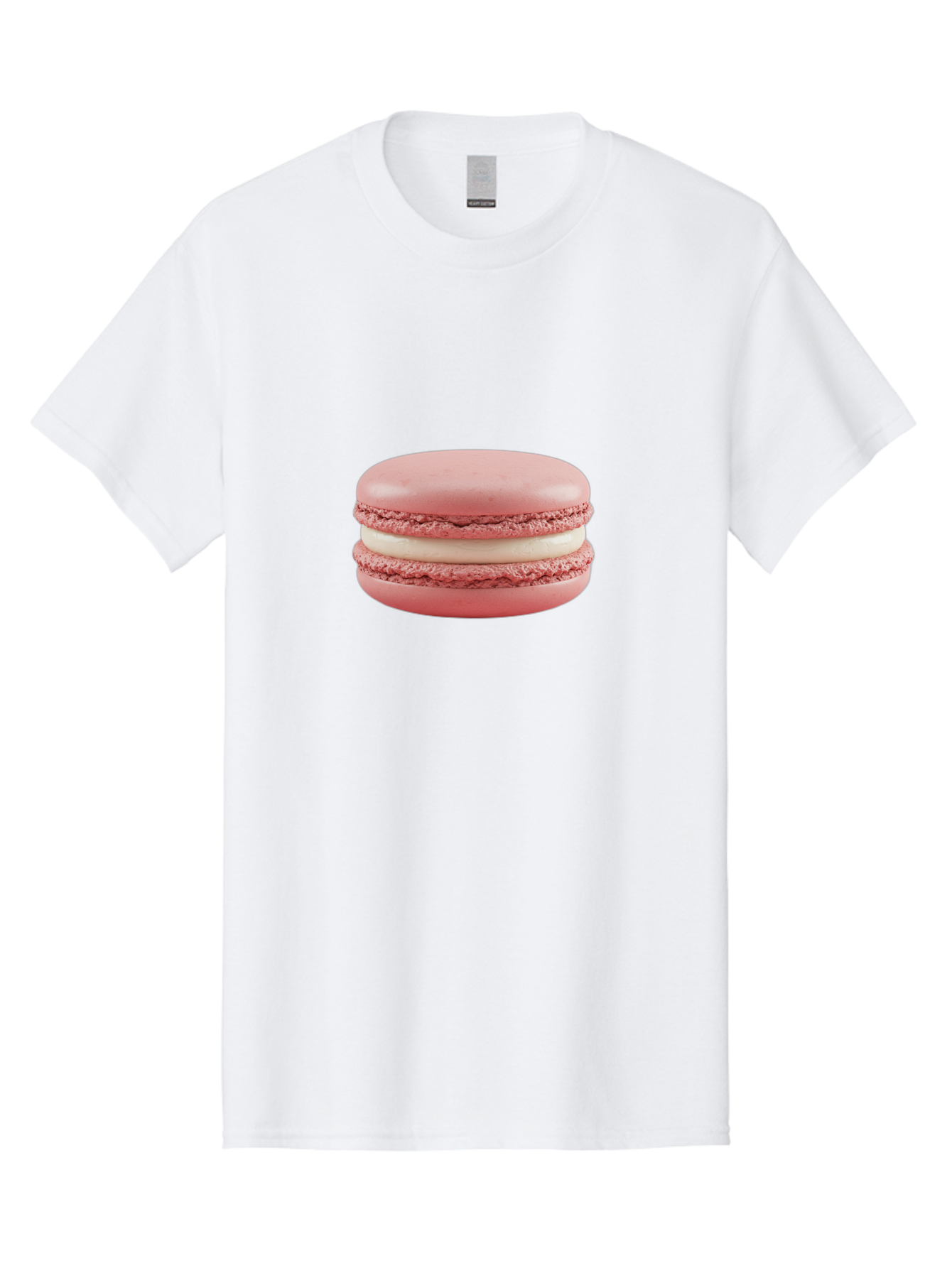 Pink-Macaron-7 Men'S Graphic Tee, 100% Cotton, Comfortable Casual Summer Wear, Machine Washable, Delicious Dessert, Sweet Treat, Pink Macaron, Creamy Filling, White Buttercream, French Pastry, Bakery Delight, Gourmet Dessert Bab179