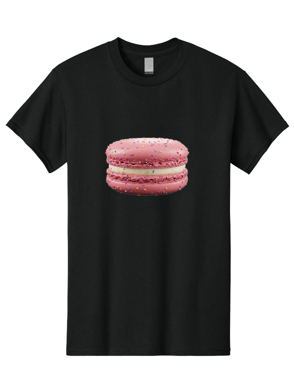 Pink-Macaron-8 Men'S Graphic Tee, 100% Cotton, Comfortable Casual Summer Wear, Machine Washable, Pink Macaron, French Dessert, Sweet Treats, Colorful Sprinkles, Creamy Filling, Pastel Colors, Delicious Pastry, Baked Goods, Dessert Lover Bab180
