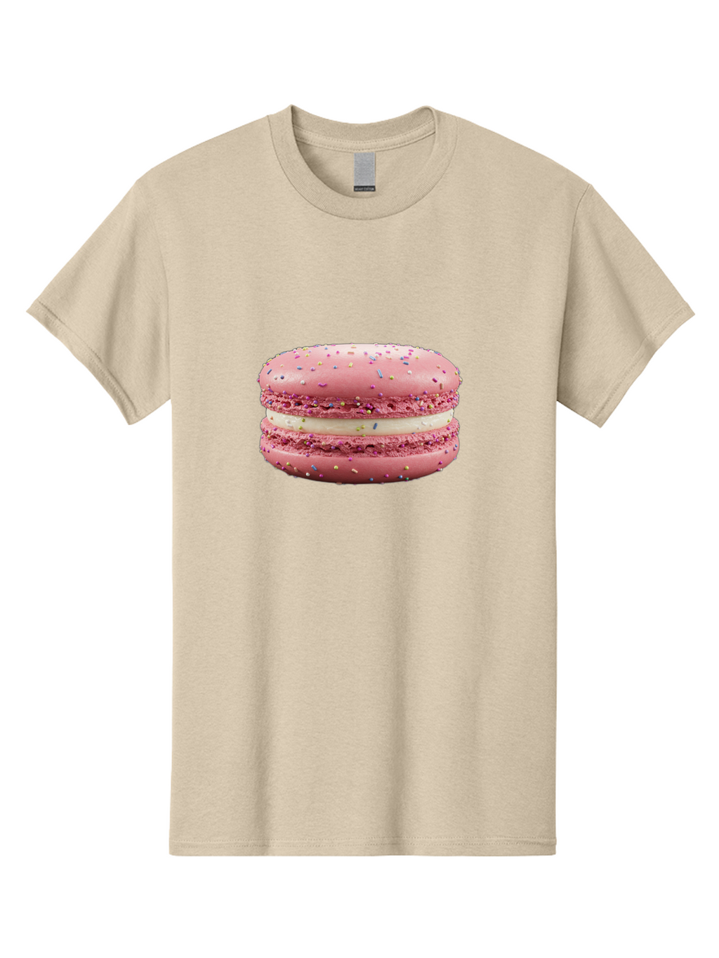Pink-Macaron-8 Men'S Graphic Tee, 100% Cotton, Comfortable Casual Summer Wear, Machine Washable, Pink Macaron, French Dessert, Sweet Treats, Colorful Sprinkles, Creamy Filling, Pastel Colors, Delicious Pastry, Baked Goods, Dessert Lover Bab180