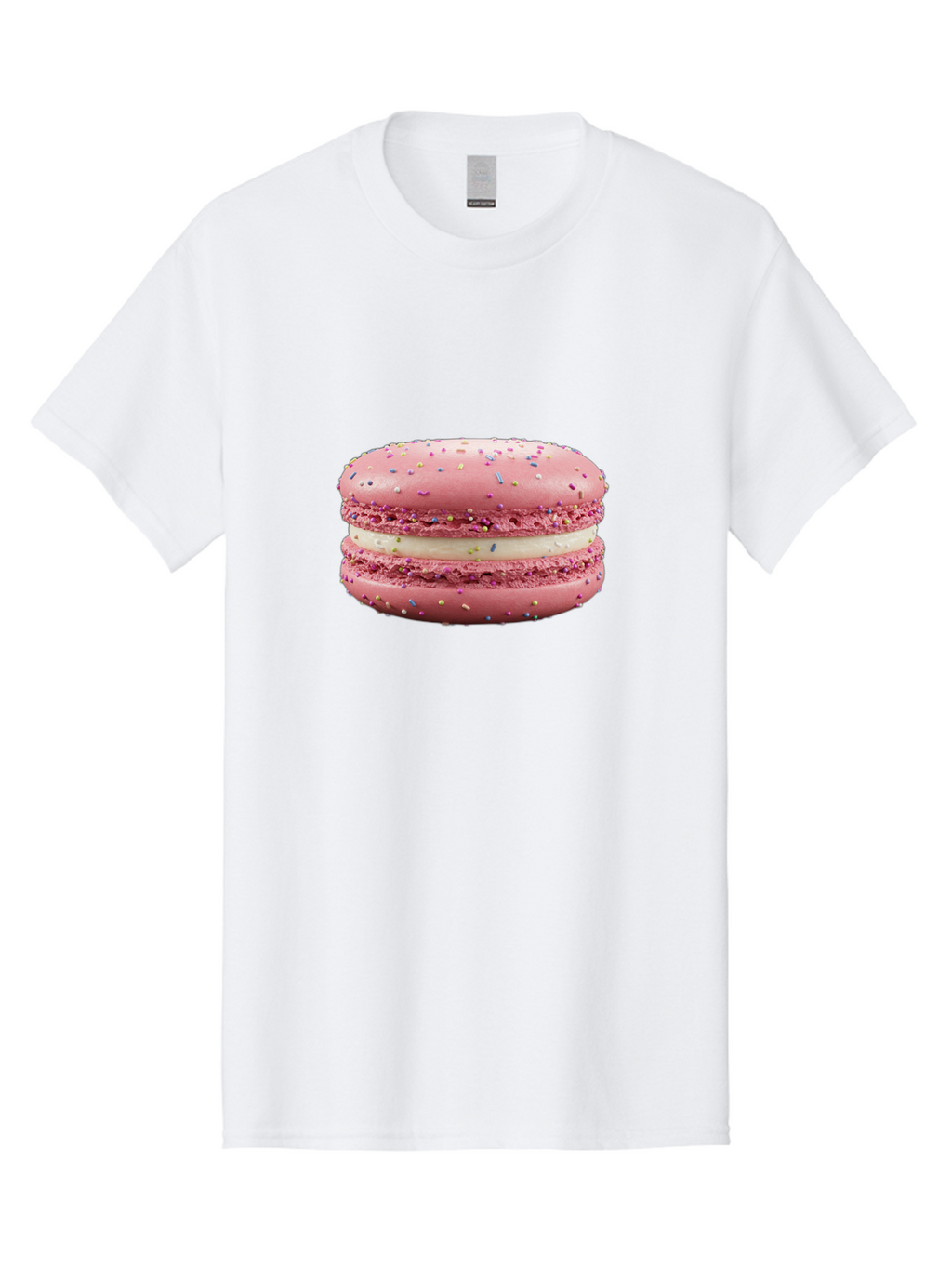 Pink-Macaron-8 Men'S Graphic Tee, 100% Cotton, Comfortable Casual Summer Wear, Machine Washable, Pink Macaron, French Dessert, Sweet Treats, Colorful Sprinkles, Creamy Filling, Pastel Colors, Delicious Pastry, Baked Goods, Dessert Lover Bab180