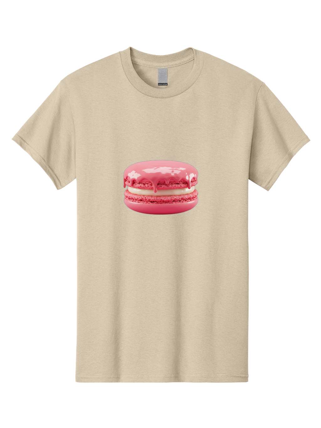 Pink-Macaroon Men'S Graphic Tee, 100% Cotton, Comfortable Casual Summer Wear, Machine Washable, Pink Macaron, French Dessert, Creamy Filling, Sweet Treat, Pink Icing, Delicate Pastry, Dessert Lover, Bakery Item, Sweet Tooth Bab189