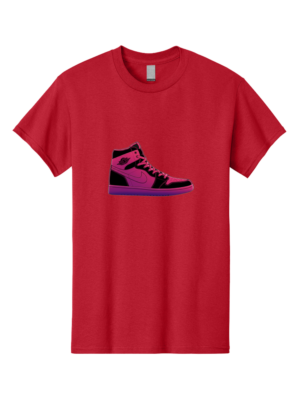 Pink-Nike-High-Top-Sneaker Men'S Graphic Tee, 100% Cotton, Comfortable Casual Summer Wear, Machine Washable, Sneaker Art, Pink And Black Design, Nike Air Jordan 1, High-Top Sneakers, Streetwear Fashion, Iconic Logo, Urban Style, Bab192