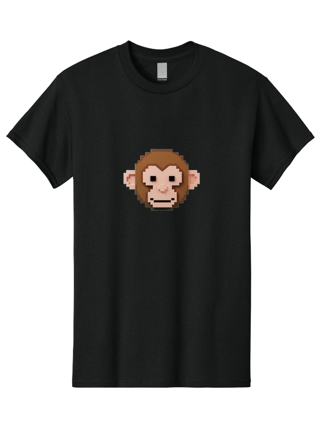 Pixelated-Monkey Men'S Graphic Tee, 100% Cotton, Comfortable Casual Summer Wear, Machine Washable, Pixel Art, Monkey Face, Digital Illustration, Blocky Style, Cartoon Character, Primate, Pixelated Graphics, Video Game Art, Cute Monkey, Bab203