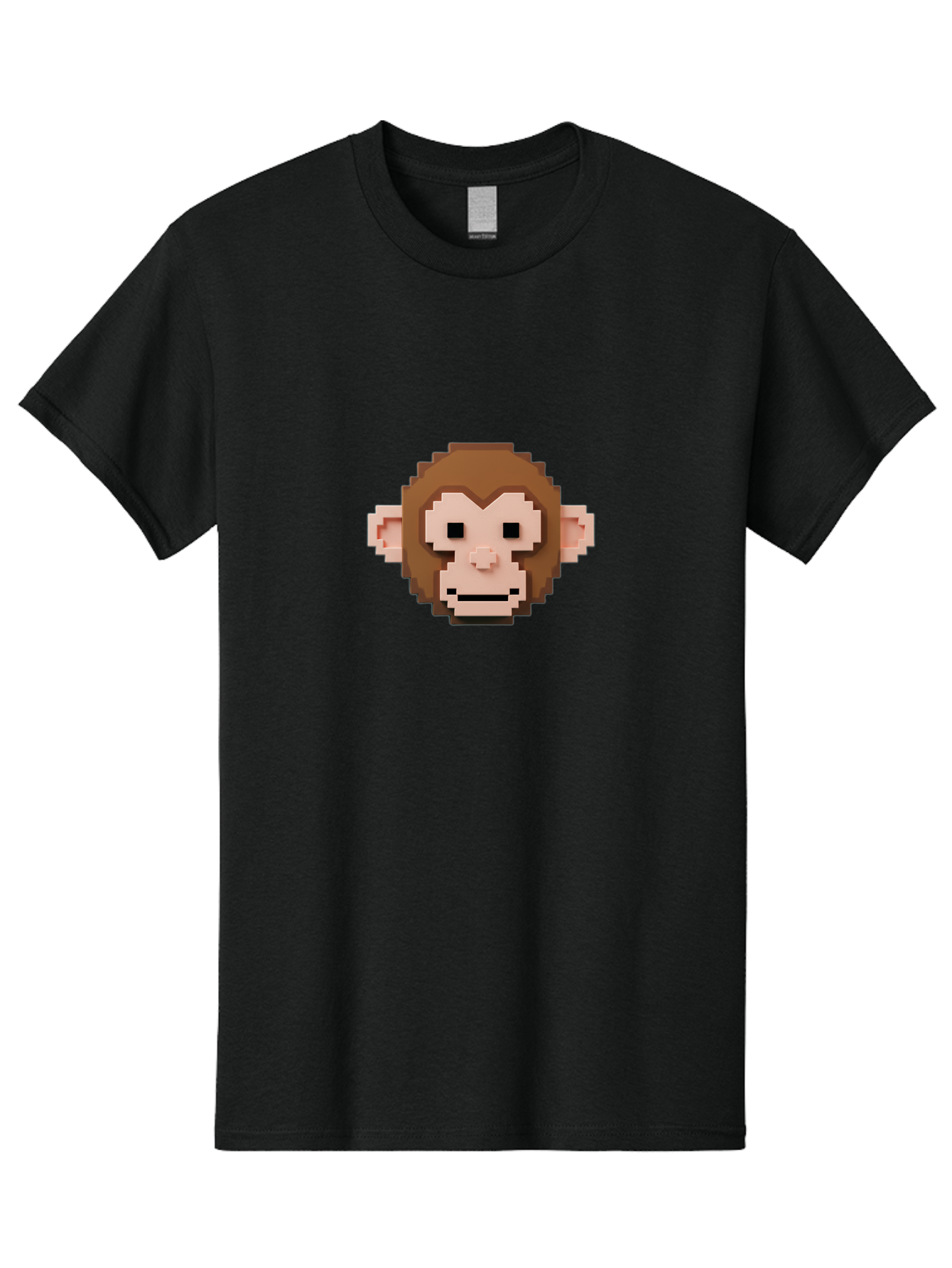 Pixelated-Monkey Men'S Graphic Tee, 100% Cotton, Comfortable Casual Summer Wear, Machine Washable, Pixel Art, Monkey Face, Digital Illustration, Blocky Style, Cartoon Character, Primate, Pixelated Graphics, Video Game Art, Cute Monkey, Bab203