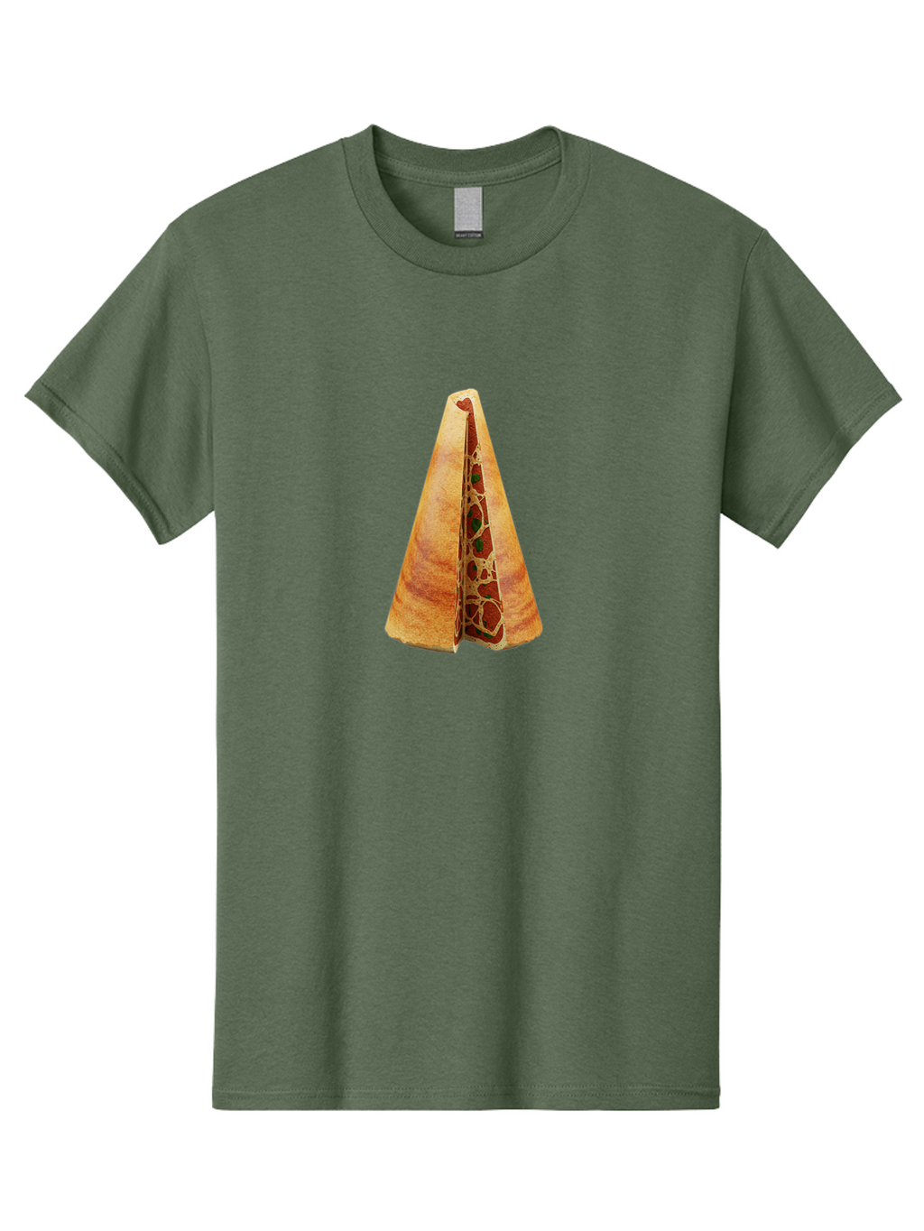 Pizza-Dosa Men'S Graphic Tee, 100% Cotton, Comfortable Casual Summer Wear, Machine Washable, Pizza Cone, Folded Pizza, Savory Snack, Melted Cheese, Tomato Sauce, Crispy Crust, Food Art, Culinary Creativity Bab204