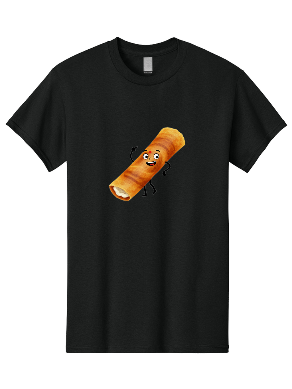 Plain-Dosa Men'S Graphic Tee, 100% Cotton, Comfortable Casual Summer Wear, Machine Washable, Cartoon Paan Masala, Indian Street Food, Delicious Treats, Crunchy Texture, Happy Face, Bindi, Mouth-Watering, Tasty Snack, Paan Delight Bab206