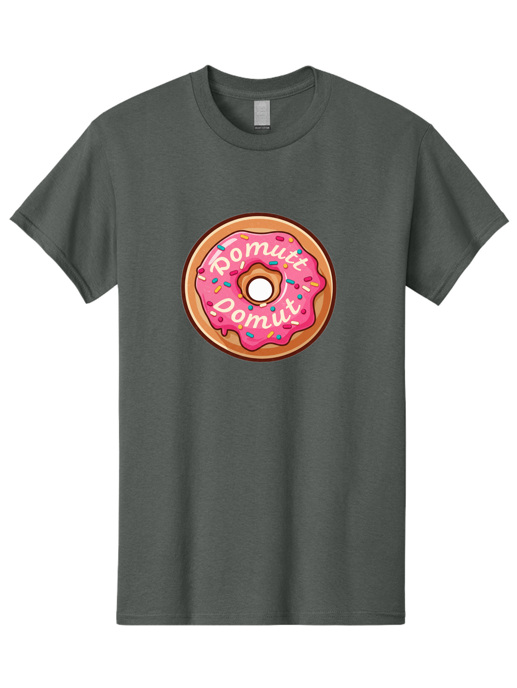 Pomutt-Pomutt-Donut Men'S Graphic Tee, 100% Cotton, Comfortable Casual Summer Wear, Machine Washable, Pink Frosted Donut, Donut With Sprinkles, Sweet Treat, Tasty Dessert, Colorful Donut, Pomutt Pomutt, Donut Illustration, Donut Art Bab212