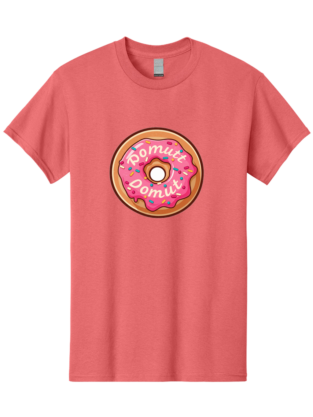 Pomutt-Pomutt-Donut Men'S Graphic Tee, 100% Cotton, Comfortable Casual Summer Wear, Machine Washable, Pink Frosted Donut, Donut With Sprinkles, Sweet Treat, Tasty Dessert, Colorful Donut, Pomutt Pomutt, Donut Illustration, Donut Art Bab212