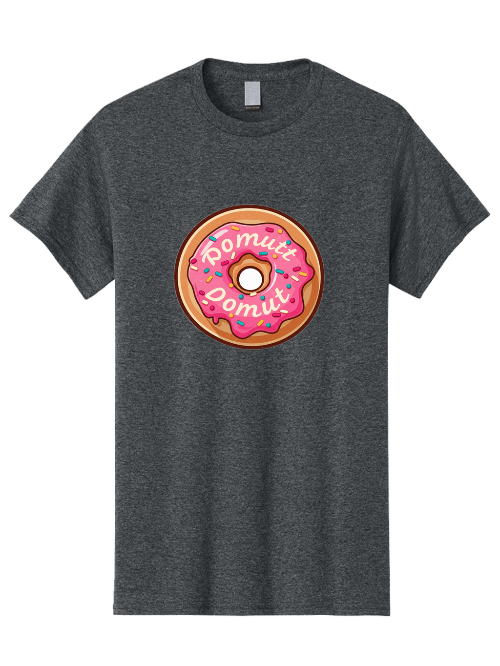 Pomutt-Pomutt-Donut Men'S Graphic Tee, 100% Cotton, Comfortable Casual Summer Wear, Machine Washable, Pink Frosted Donut, Donut With Sprinkles, Sweet Treat, Tasty Dessert, Colorful Donut, Pomutt Pomutt, Donut Illustration, Donut Art Bab212