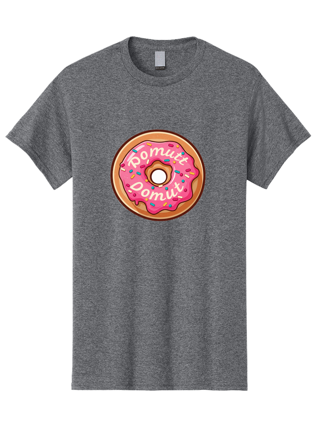 Pomutt-Pomutt-Donut Men'S Graphic Tee, 100% Cotton, Comfortable Casual Summer Wear, Machine Washable, Pink Frosted Donut, Donut With Sprinkles, Sweet Treat, Tasty Dessert, Colorful Donut, Pomutt Pomutt, Donut Illustration, Donut Art Bab212