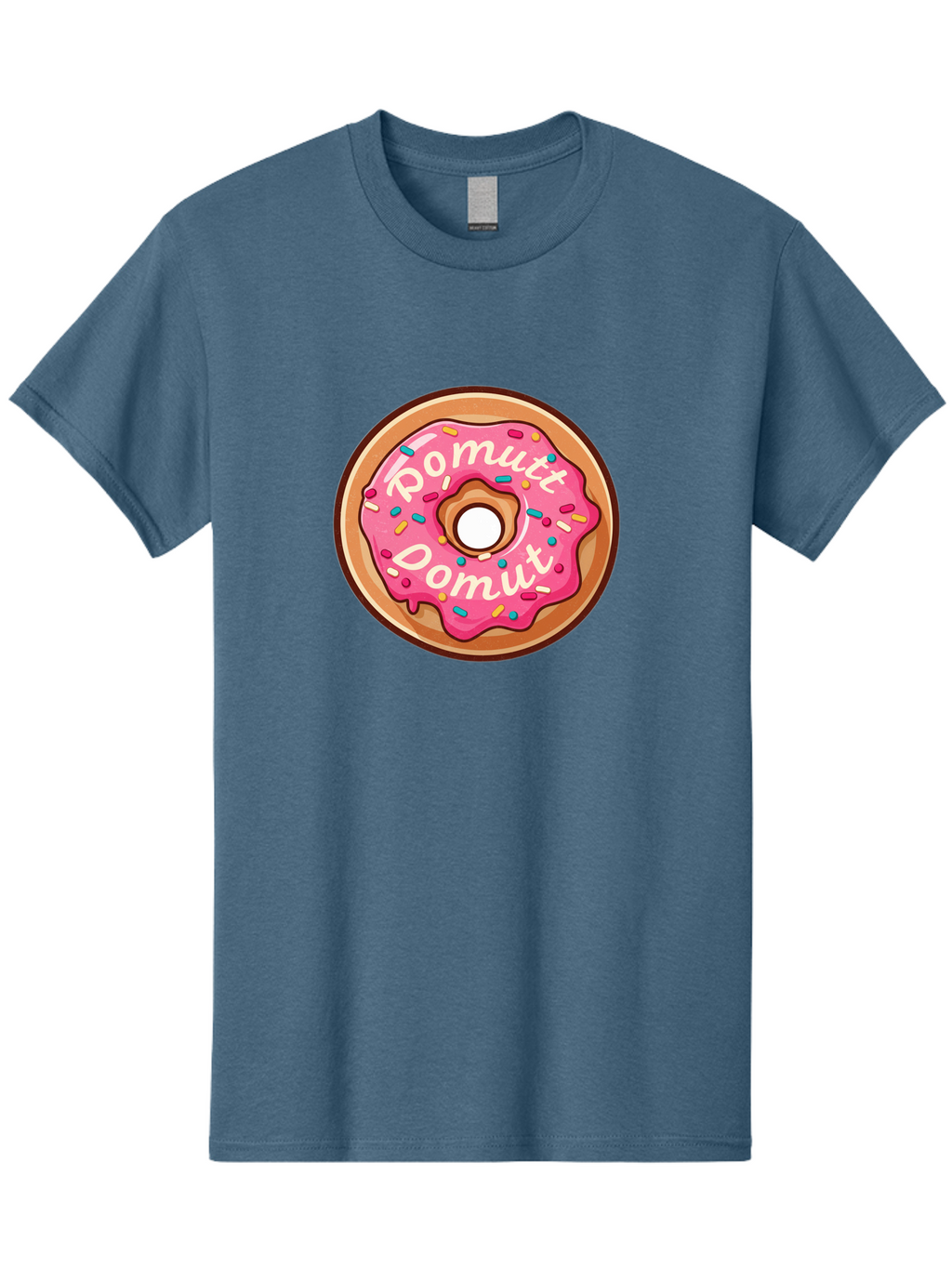 Pomutt-Pomutt-Donut Men'S Graphic Tee, 100% Cotton, Comfortable Casual Summer Wear, Machine Washable, Pink Frosted Donut, Donut With Sprinkles, Sweet Treat, Tasty Dessert, Colorful Donut, Pomutt Pomutt, Donut Illustration, Donut Art Bab212