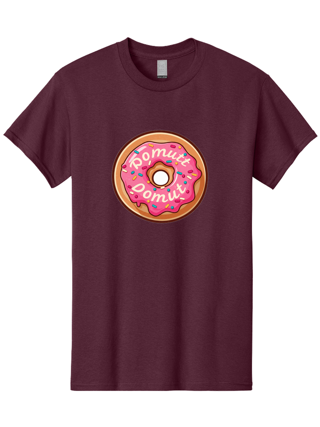 Pomutt-Pomutt-Donut Men'S Graphic Tee, 100% Cotton, Comfortable Casual Summer Wear, Machine Washable, Pink Frosted Donut, Donut With Sprinkles, Sweet Treat, Tasty Dessert, Colorful Donut, Pomutt Pomutt, Donut Illustration, Donut Art Bab212