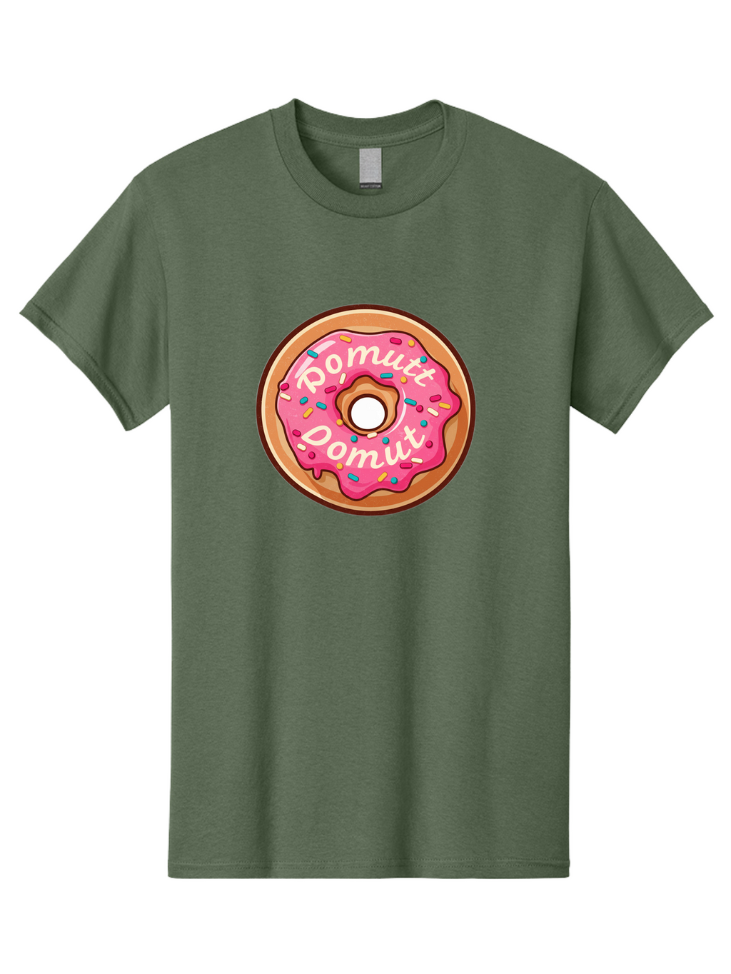 Pomutt-Pomutt-Donut Men'S Graphic Tee, 100% Cotton, Comfortable Casual Summer Wear, Machine Washable, Pink Frosted Donut, Donut With Sprinkles, Sweet Treat, Tasty Dessert, Colorful Donut, Pomutt Pomutt, Donut Illustration, Donut Art Bab212