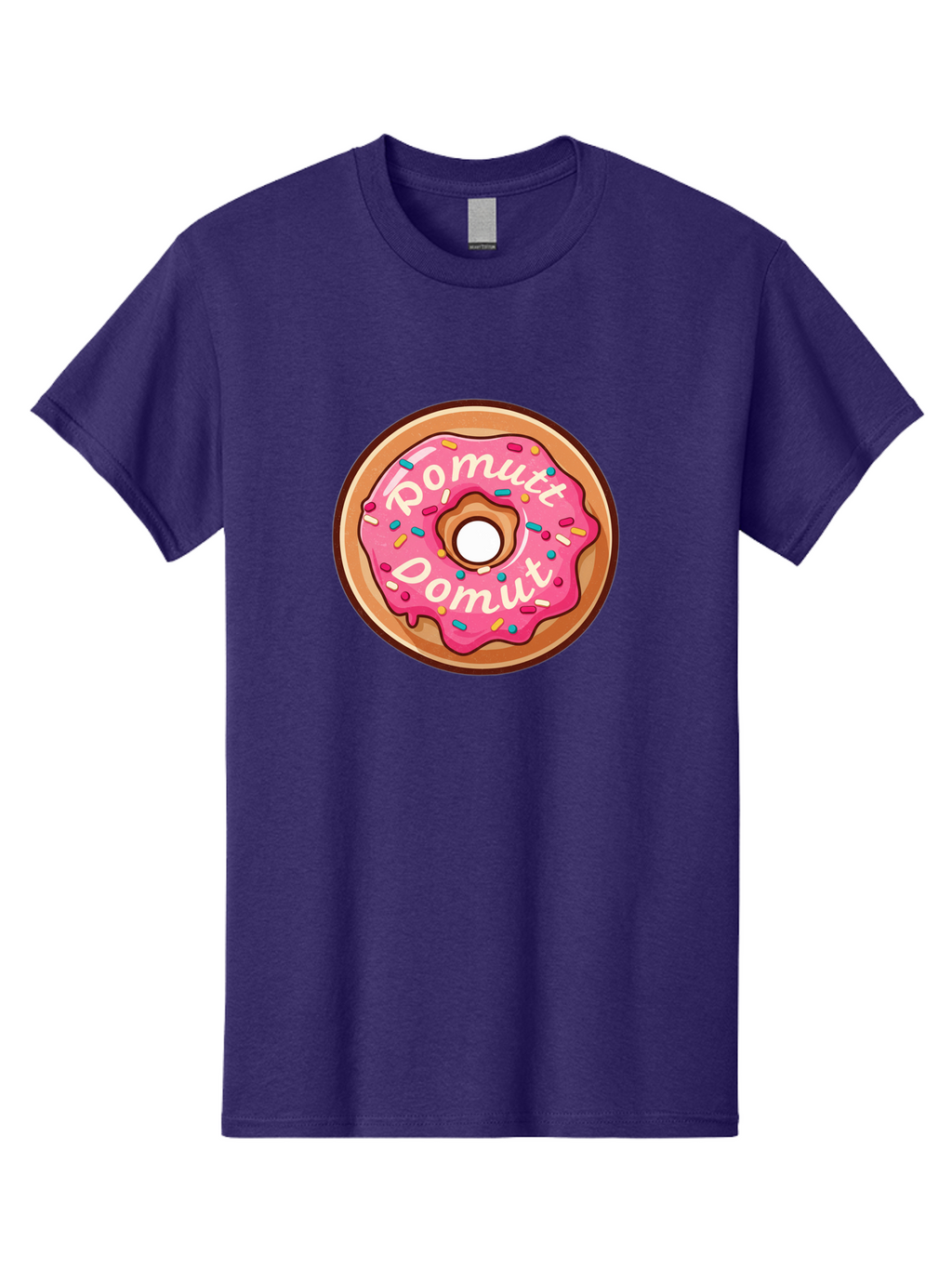 Pomutt-Pomutt-Donut Men'S Graphic Tee, 100% Cotton, Comfortable Casual Summer Wear, Machine Washable, Pink Frosted Donut, Donut With Sprinkles, Sweet Treat, Tasty Dessert, Colorful Donut, Pomutt Pomutt, Donut Illustration, Donut Art Bab212