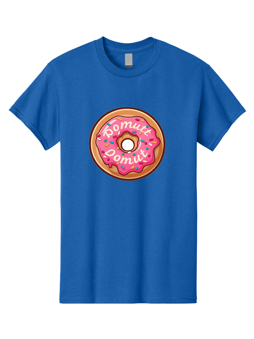 Pomutt-Pomutt-Donut Men'S Graphic Tee, 100% Cotton, Comfortable Casual Summer Wear, Machine Washable, Pink Frosted Donut, Donut With Sprinkles, Sweet Treat, Tasty Dessert, Colorful Donut, Pomutt Pomutt, Donut Illustration, Donut Art Bab212