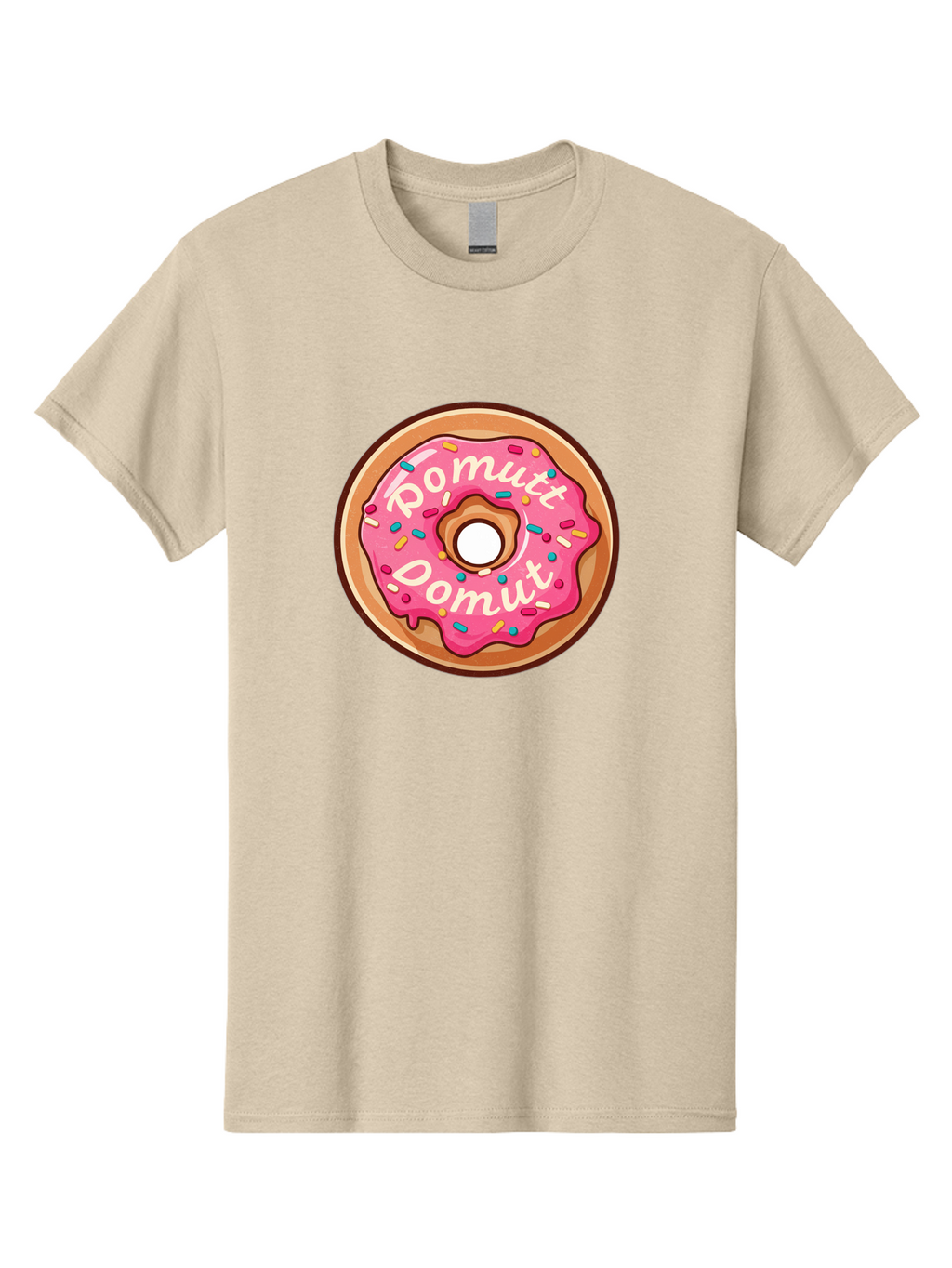 Pomutt-Pomutt-Donut Men'S Graphic Tee, 100% Cotton, Comfortable Casual Summer Wear, Machine Washable, Pink Frosted Donut, Donut With Sprinkles, Sweet Treat, Tasty Dessert, Colorful Donut, Pomutt Pomutt, Donut Illustration, Donut Art Bab212