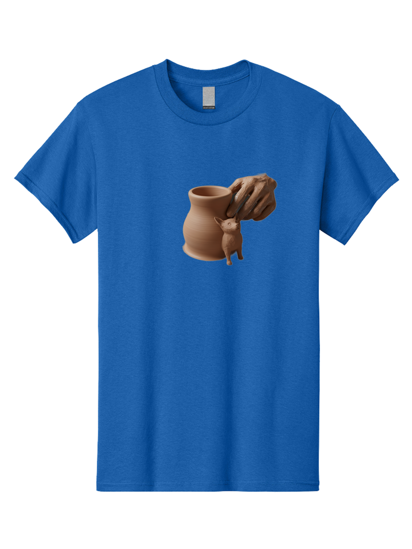 Potter-S-Hand Men'S Graphic Tee, 100% Cotton, Comfortable Casual Summer Wear, Machine Washable, Clay Pottery, Handmade Ceramics, Pottery Wheel, Earthenware, Clay Modeling, Sculpting, Creative Expression, Artistic Process, Pottery Art, Bab230