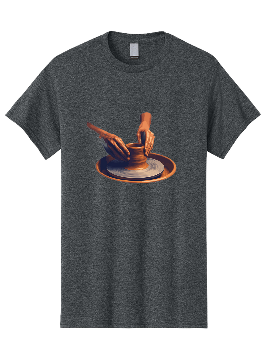 Potter-S-Hands Men'S Graphic Tee, 100% Cotton, Comfortable Casual Summer Wear, Machine Washable, Pottery Wheel, Clay Pot, Crafting, Hands Shaping, Creative Process, Artisanal, Handmade, Pottery Making, Ceramics, Skilled Craftsmanship Bab231