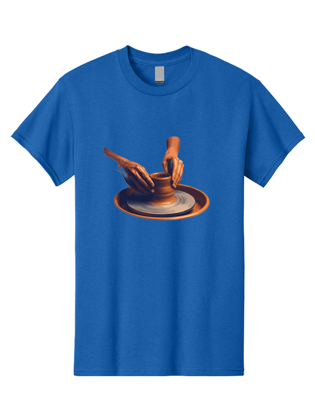 Potter-S-Hands Men'S Graphic Tee, 100% Cotton, Comfortable Casual Summer Wear, Machine Washable, Pottery Wheel, Clay Pot, Crafting, Hands Shaping, Creative Process, Artisanal, Handmade, Pottery Making, Ceramics, Skilled Craftsmanship Bab231