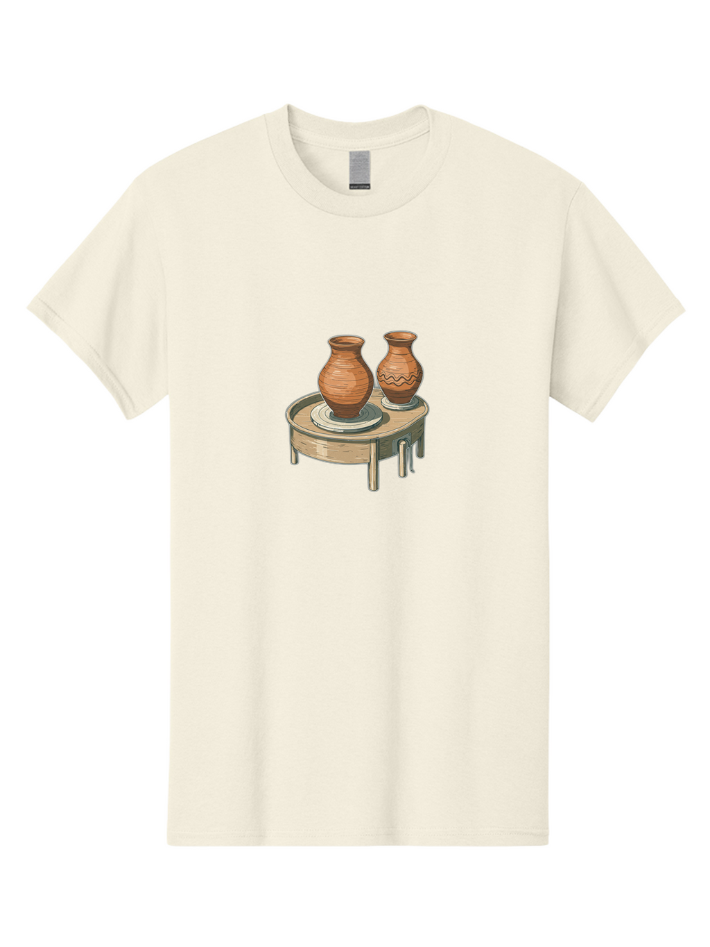 Potter-S-Wheel-1 Men'S Graphic Tee, 100% Cotton, Comfortable Casual Summer Wear, Machine Washable, Potter'S Wheel, Clay Pots, Handmade Ceramics, Pottery Making, Clay Crafts, Artisanal Pottery, Pottery Wheel, Ceramics Art Bab232